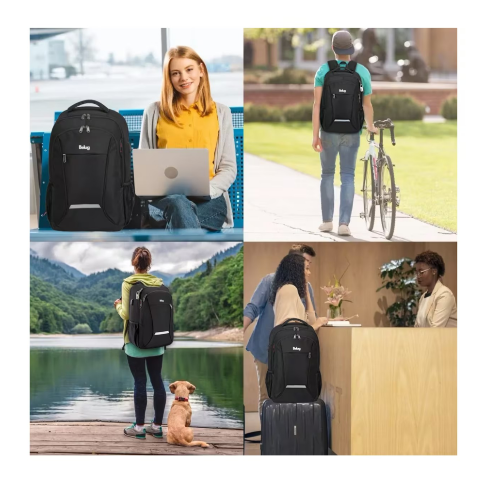 Foto 5 pulgar | Mochila para Portátil de 15.6 Belug Puerto Usb Negra
