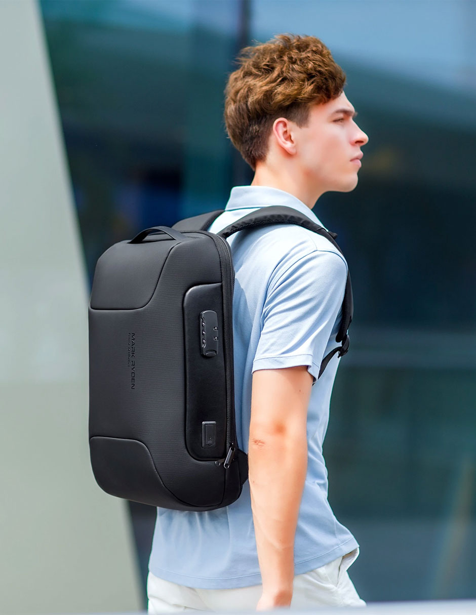 Foto 2 | Mochila Mark Ryden 9116 Negra para Laptop 15.6” con Puerto USB y Antirrobo