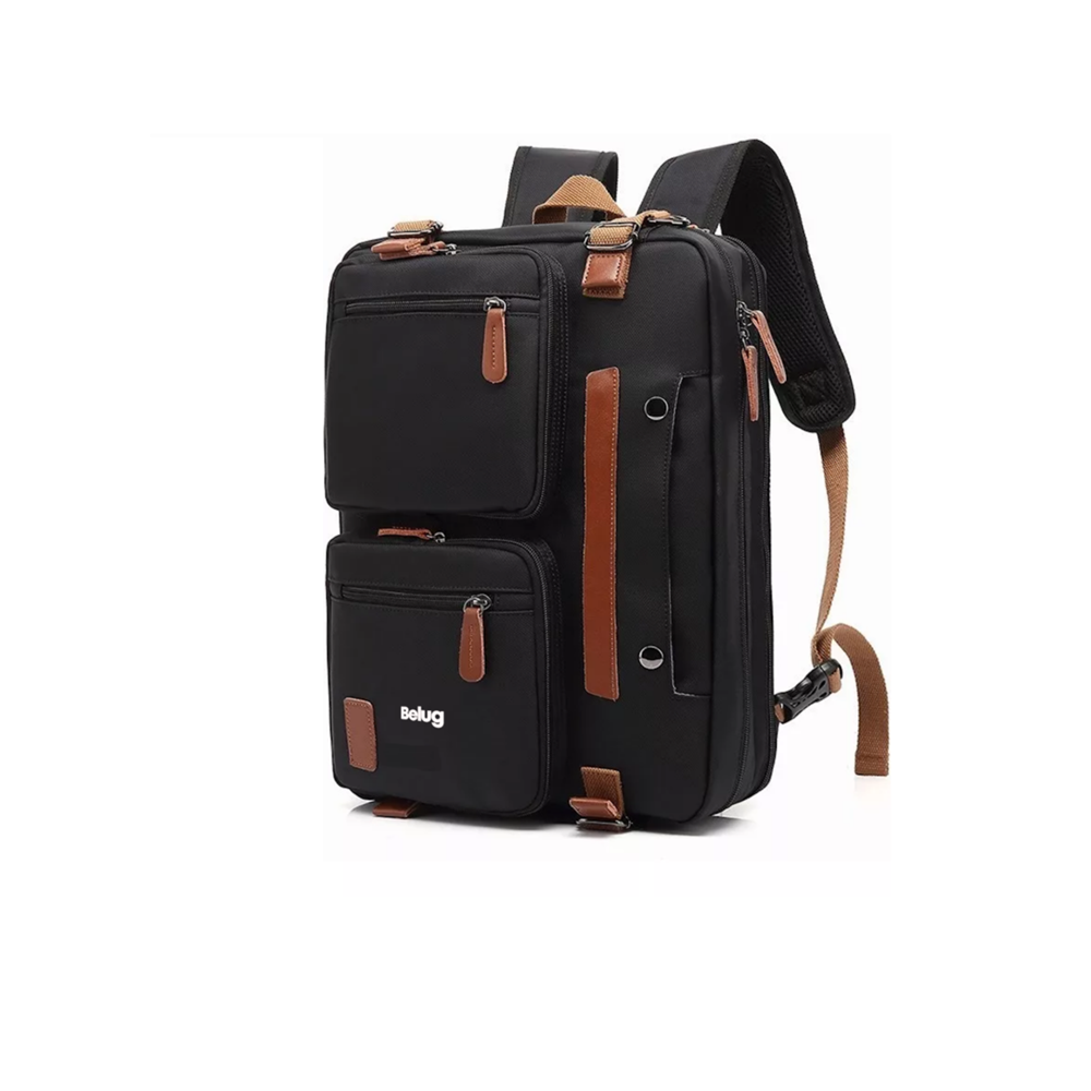 Mochila Maletín Bolso Mensajero 3 En 1 Para Laptop De 17.3 In, Negro Belug