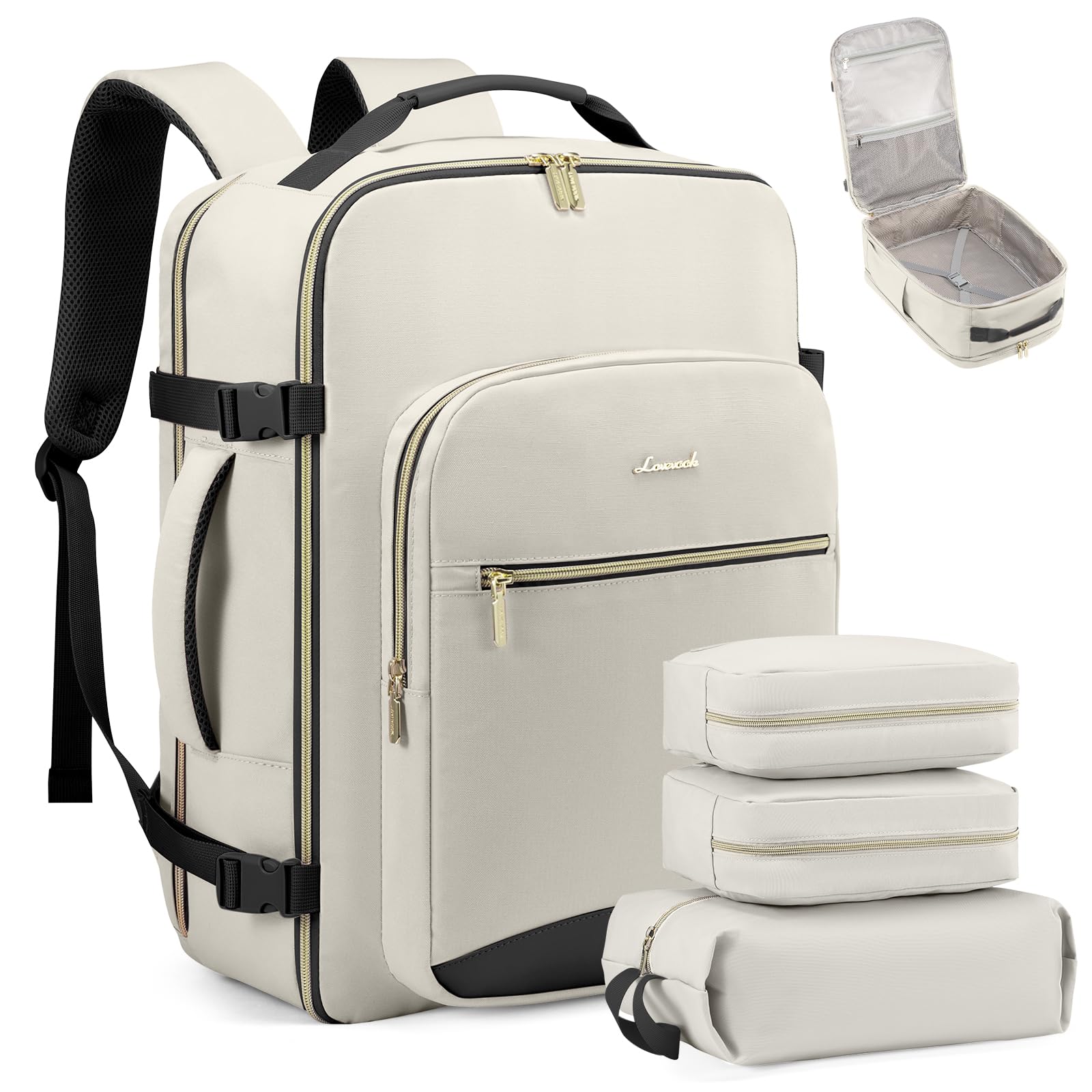 Foto 2 pulgar | Mochila De Viaje Lovevook Carry On 40 L Impermeable Con Cubos - Venta Internacional.
