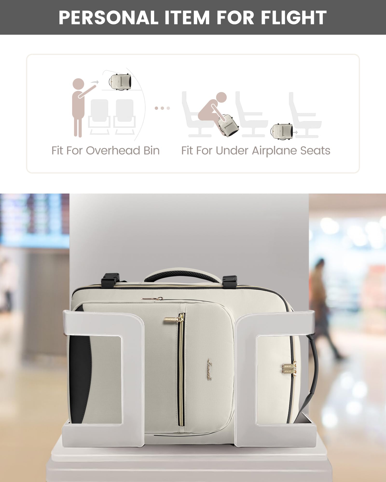 Foto 4 | Mochila De Viaje Lovevook Carry On 40 L Impermeable Con Cubos - Venta Internacional.