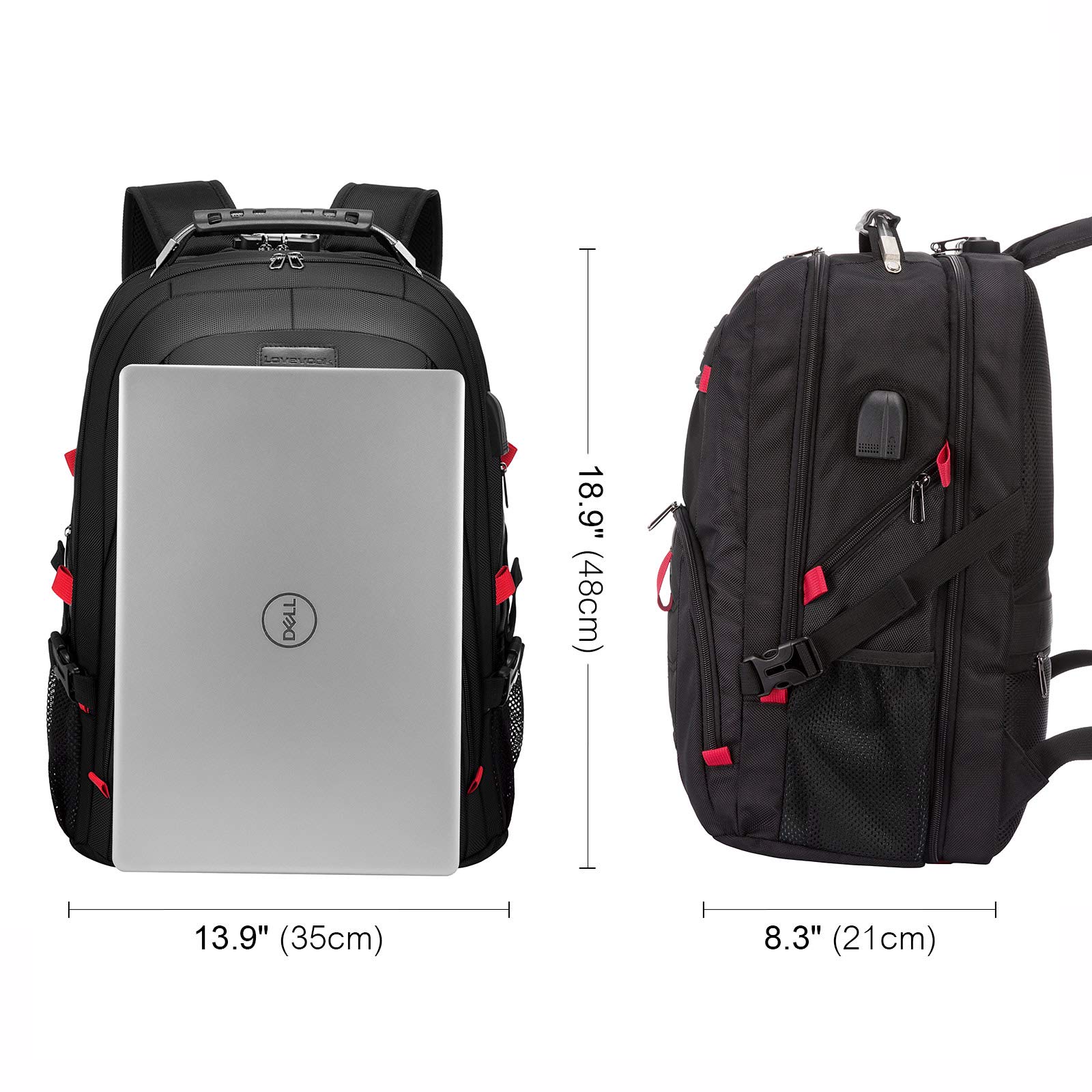 Foto 7 | Mochila Lovevook Para Portátil De Viaje, Impermeable, Antirrobo, 45 L - Venta Internacional.