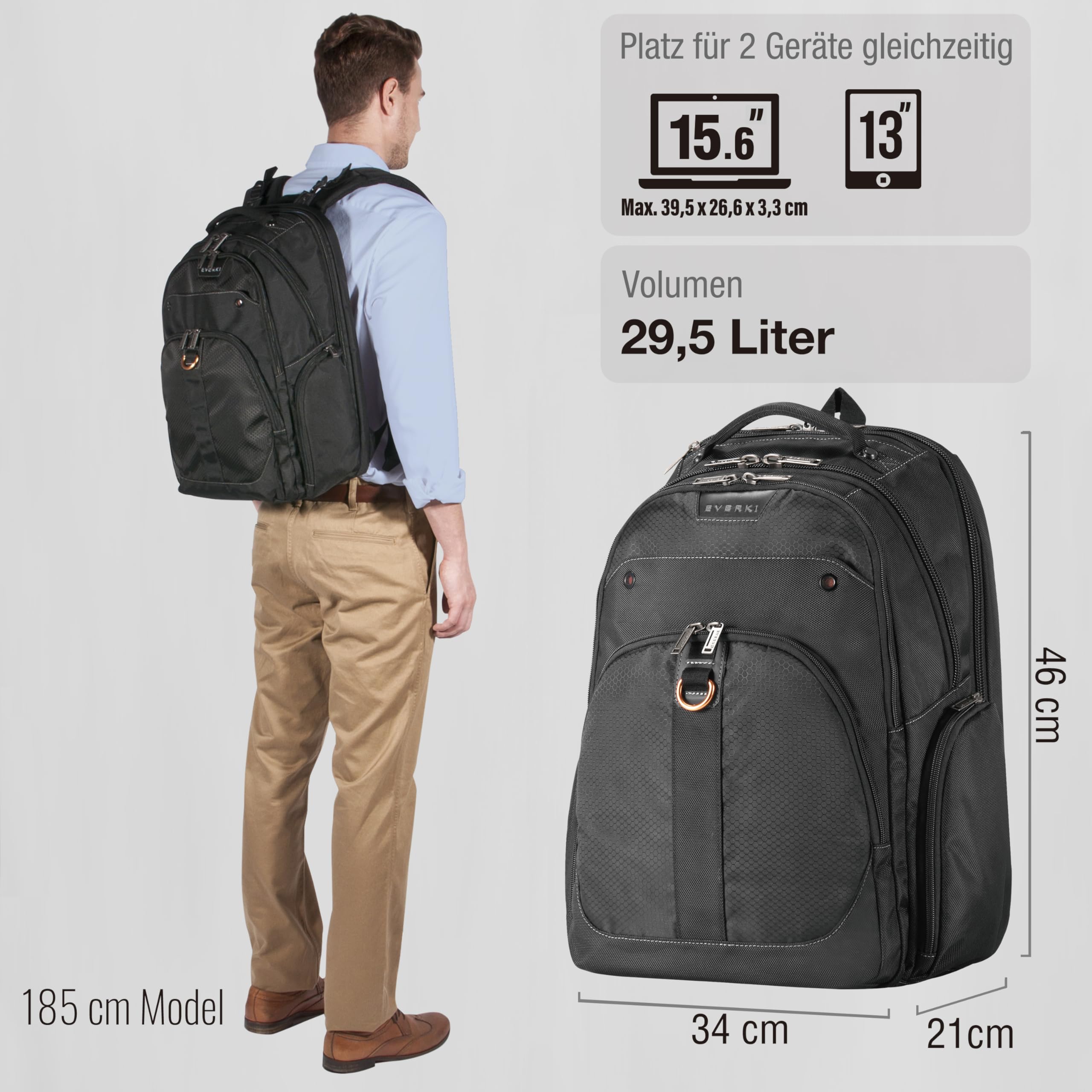 Foto 4 pulgar | Mochila Everki Atlas Business Laptop 29,5 L Para 11-15,6 Pulgadas - Venta Internacional.