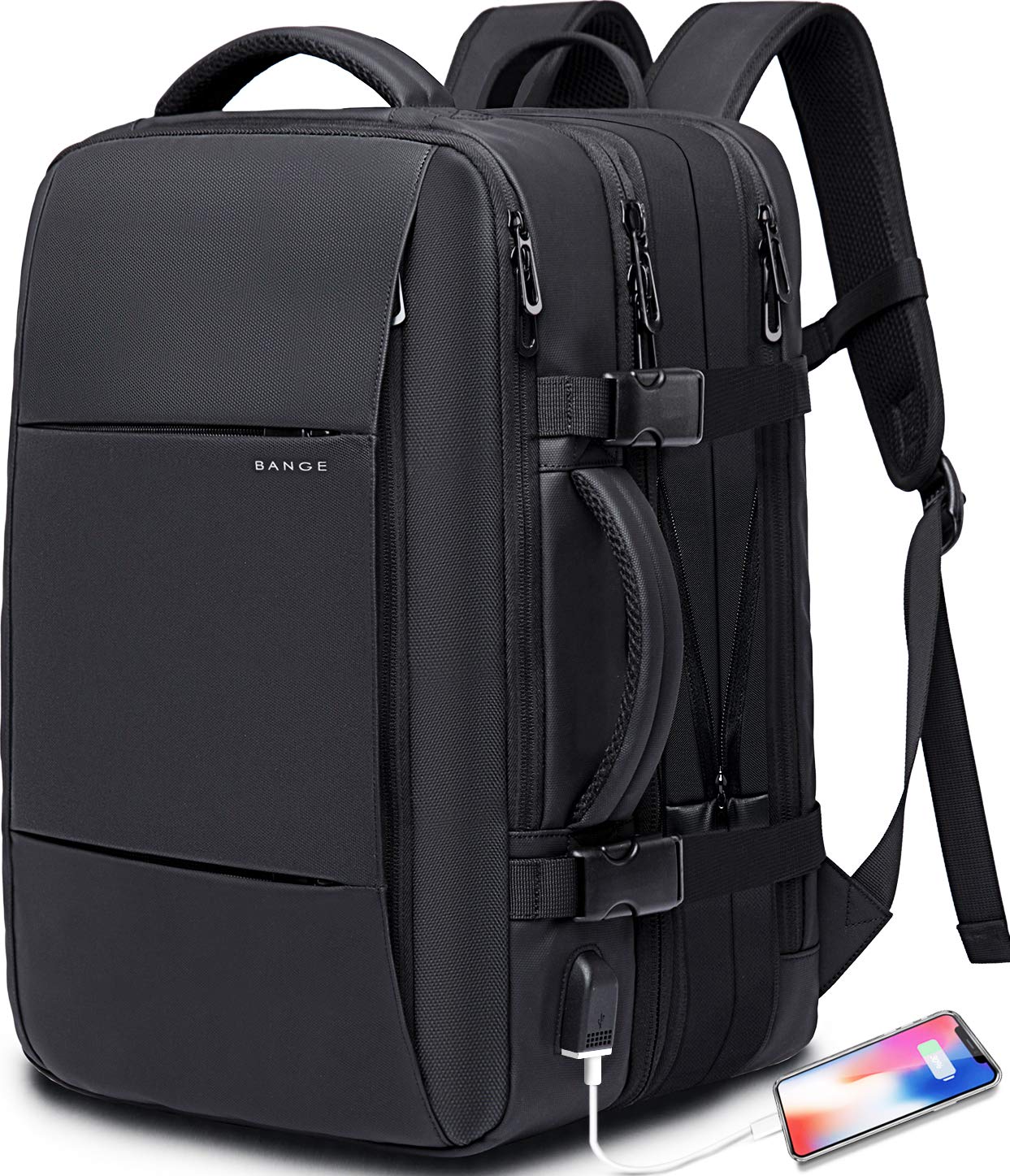 Mochila Bange 45l Para Portátil De Viaje Expandible Y Resistente Al Agua - Venta Internacional.