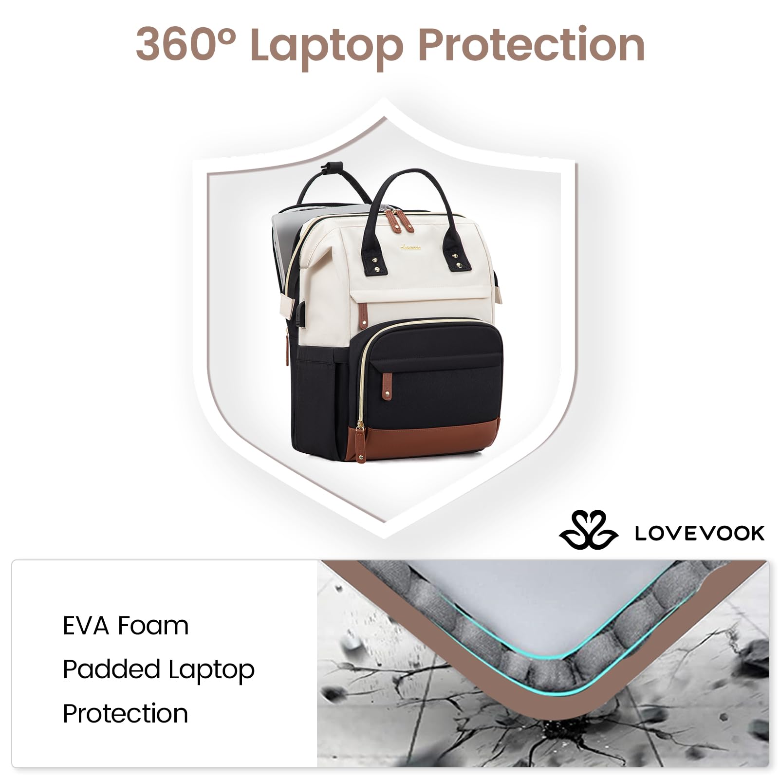 Foto 3 pulgar | Mochila Para Portátil Lovevook Para Mujer, 45 Cm, Impermeable, 15,6 Pulgadas - Venta Internacional.