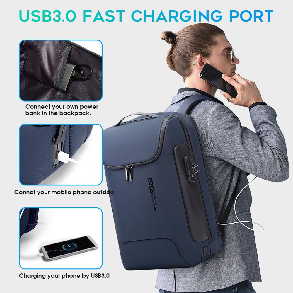 Foto 6 pulgar | Mochila De Negocios Bange Para Portátil De 17.3 Pulgadas Con Antirrobo Para Hombre - Venta Internacional.