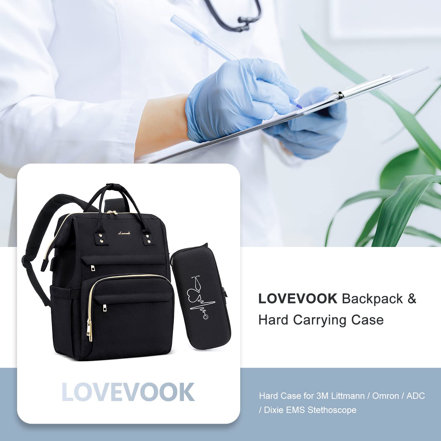 Foto 7 pulgar | Mochila Lovevook Nurse Para Mujer Con Funda De Estetoscopio De 15.6 Pulgadas - Venta Internacional.