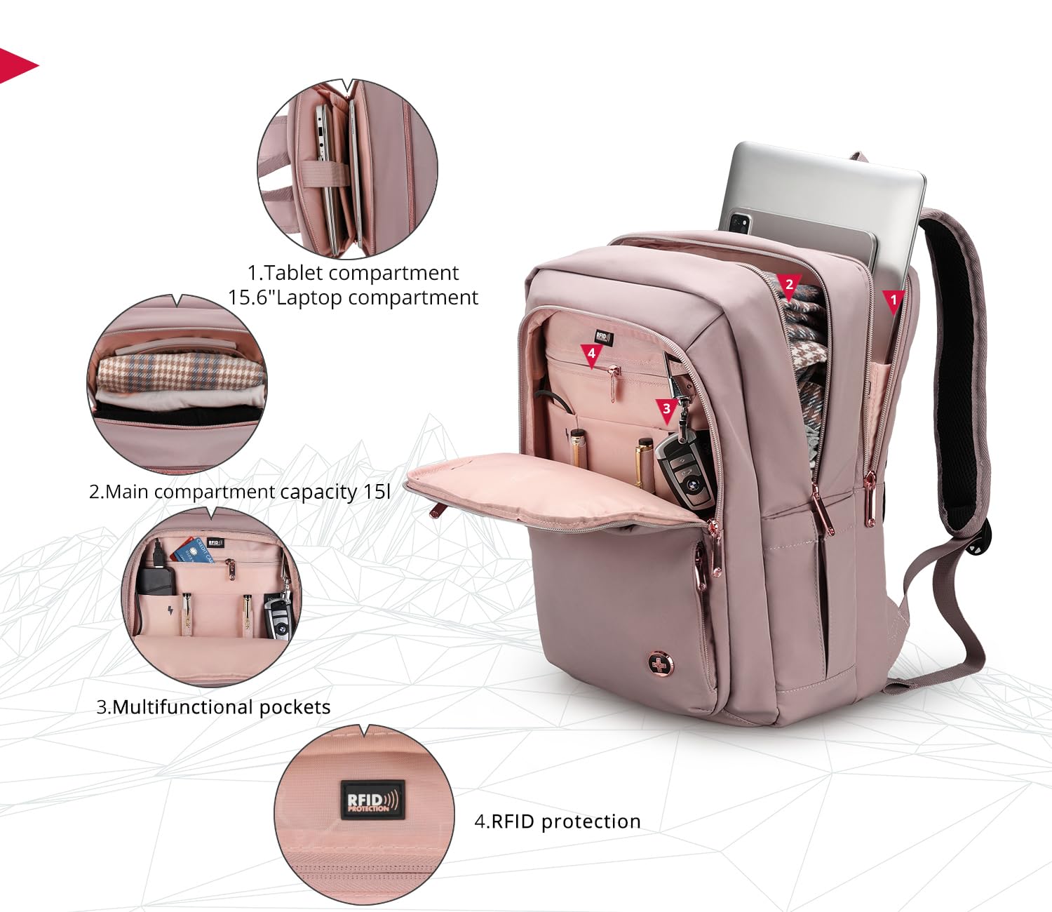 Foto 6 pulgar | Mochila Portátil Swissdigital Katy Rose Sd1006f-82 Para Mujer - Venta Internacional.