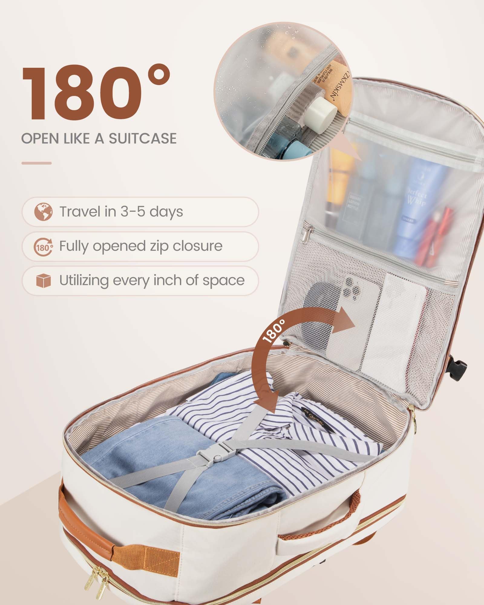 Foto 3 pulgar | Mochila De Viaje Lovevook Carry On Para Portátil De 17 Pulgadas A Prueba De Agua De 40 Litros - Venta Internacional.