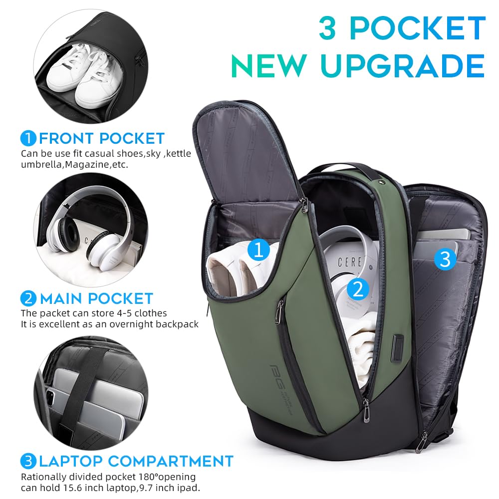 Foto 2 | Mochila Bange Business Smart Impermeable Para Portátil De 15,6 Pulgadas - Venta Internacional.