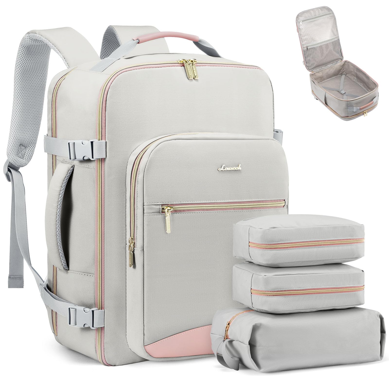 Mochila De Viaje Lovevook Carry On 50 L Impermeable Con Cubos - Venta Internacional.