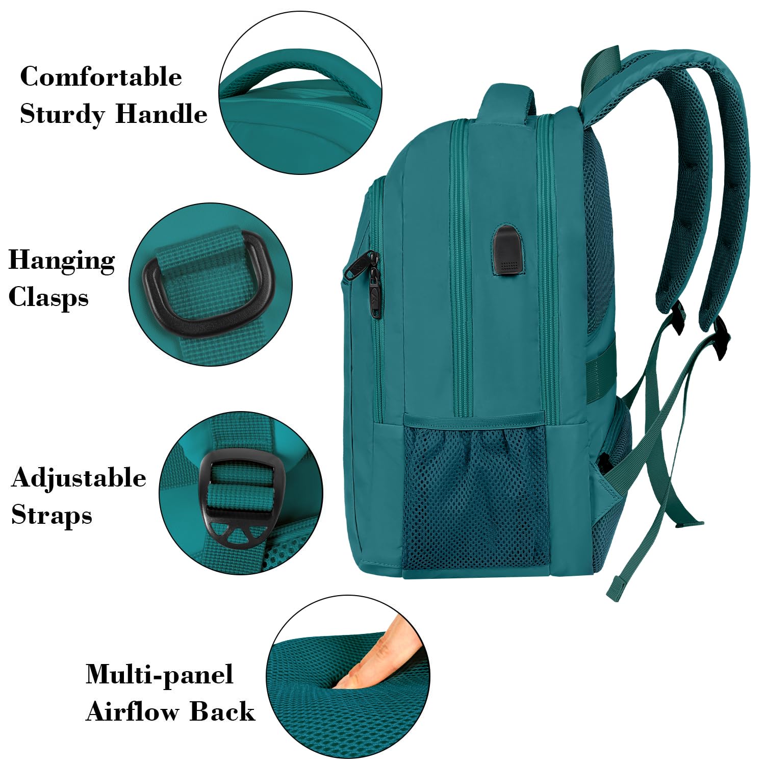 Foto 7 | Mochila Para Portátil Matein Slim Antirrobo De 15,6 Pulgadas Con Puerto Usb - Venta Internacional.