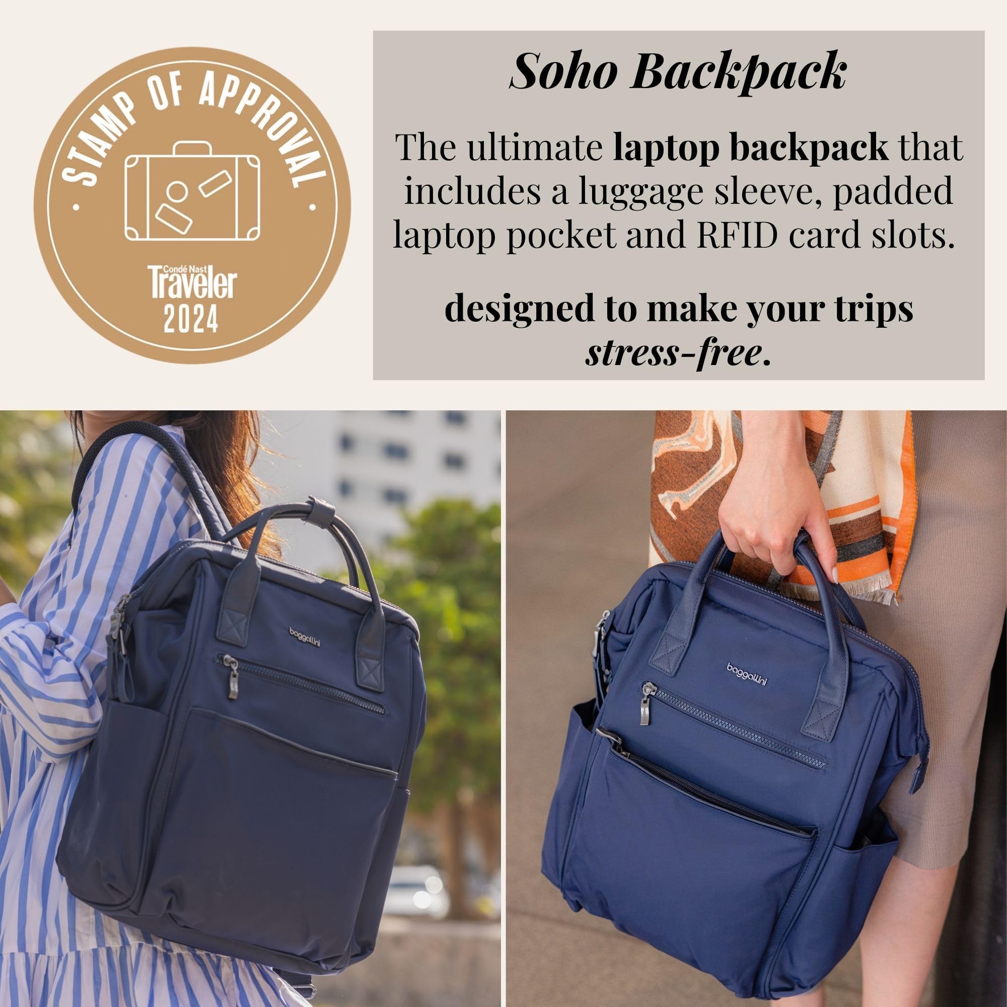 Foto 4 pulgar | Mochila Baggallini Soho Travel Laptop Para Mujer, Resistente Al Agua - Venta Internacional.