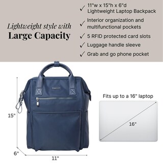 Foto 6 | Mochila Baggallini Soho Travel Laptop Para Mujer, Resistente Al Agua - Venta Internacional.