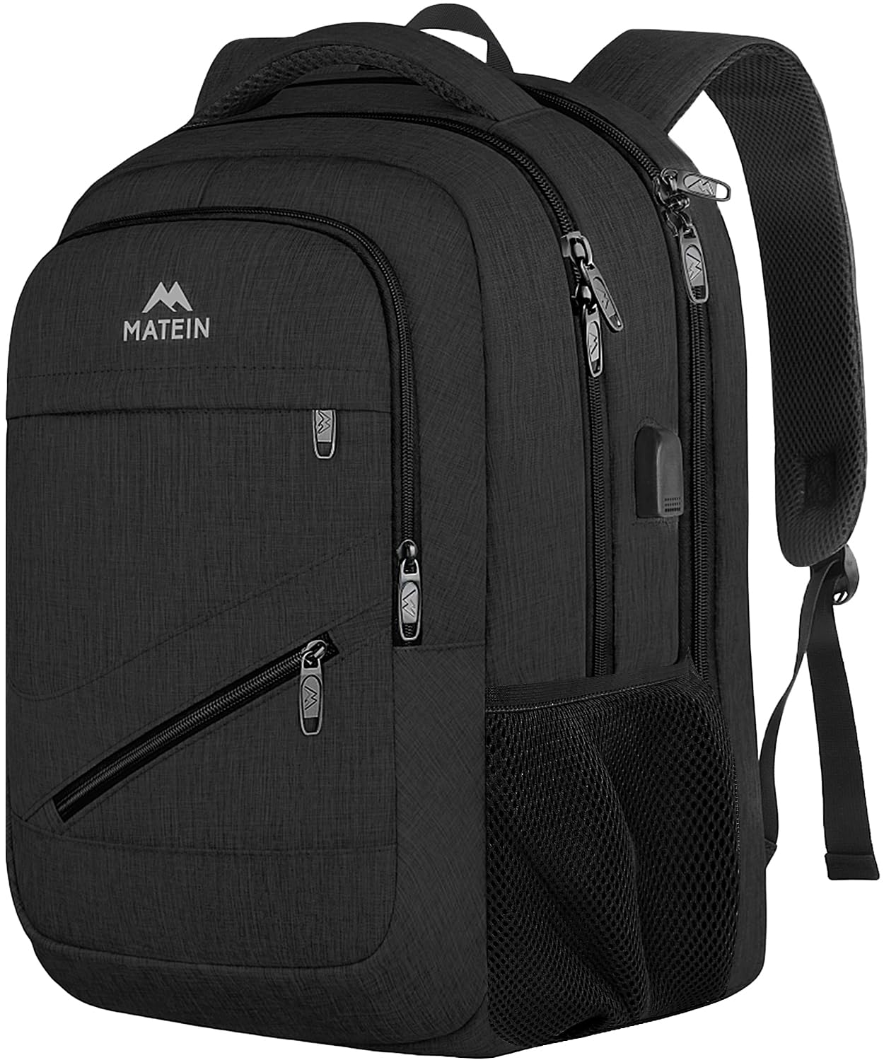 Mochila Matein Extra Grande Para Viajes De Negocios De 18 Pulgadas, Negra - Venta Internacional.