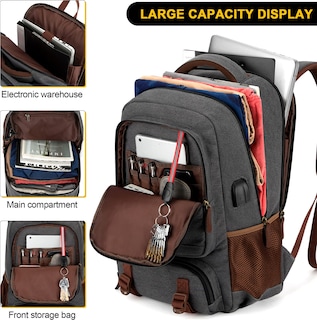 Foto 4 | Mochila Tzowla Canvas Para Ordenador Portátil De 17,3'' Para Hombre Y Mujer - Venta Internacional.