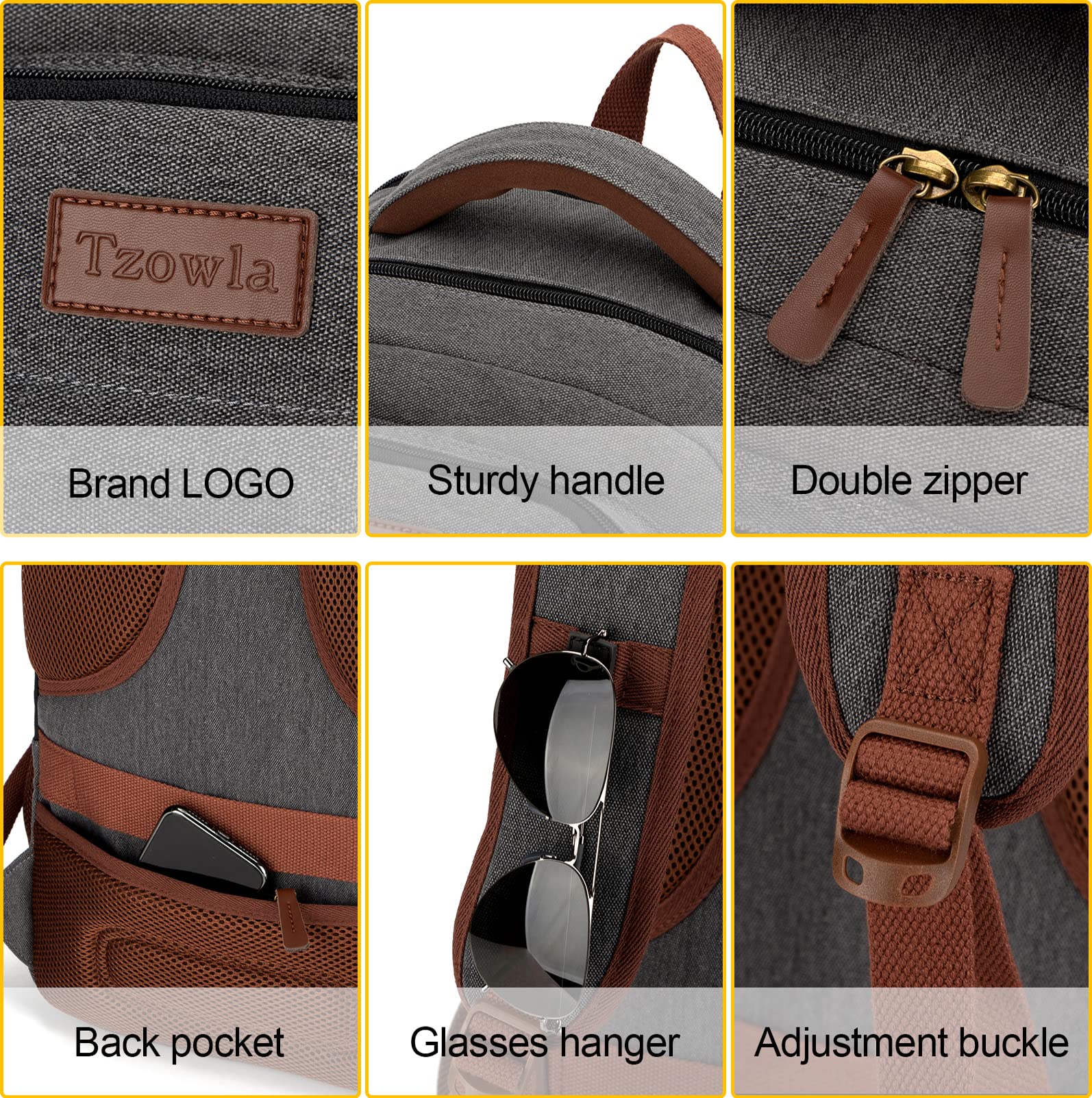 Foto 6 pulgar | Mochila Tzowla Canvas Para Ordenador Portátil De 17,3'' Para Hombre Y Mujer - Venta Internacional.