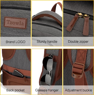 Foto 5 | Mochila Tzowla Canvas Para Ordenador Portátil De 17,3'' Para Hombre Y Mujer - Venta Internacional.