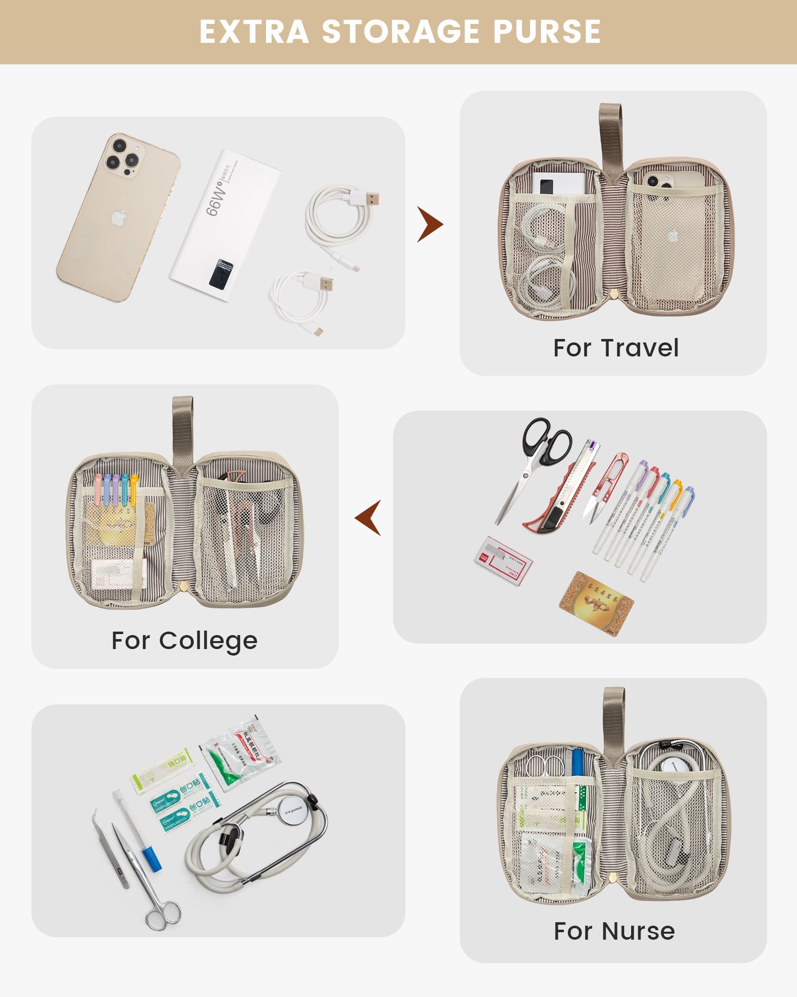 Foto 8 pulgar | Mochila Para Portátil Lovevook Para Mujer De 15,6 Pulgadas Con Puerto Usb, Color Beige - Venta Internacional.