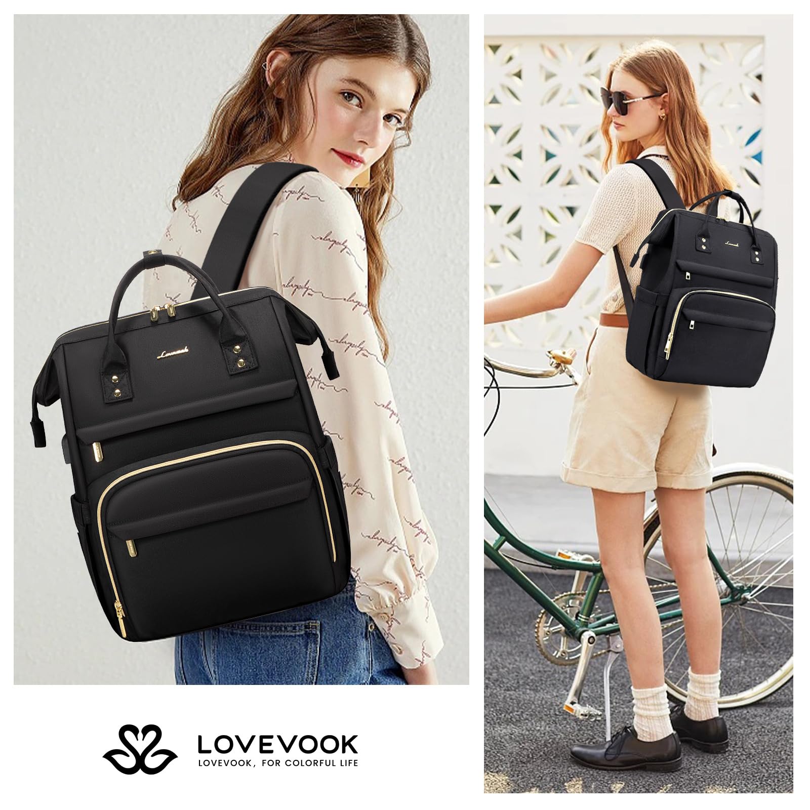 Foto 7 pulgar | Mochila Para Portátil Lovevook Para Mujer, 45 Cm, Impermeable Con Puerto Usb - Venta Internacional.