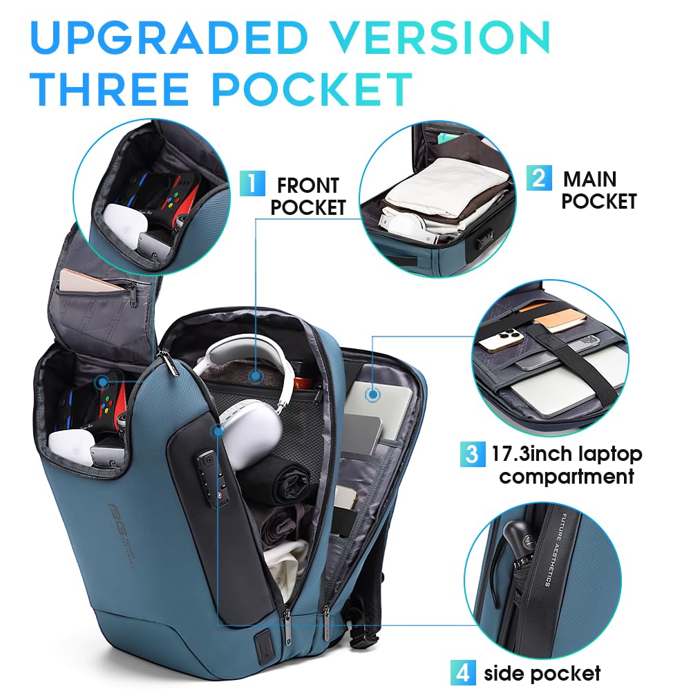 Foto 3 pulgar | Mochila Bange Antirrobo De Viaje Impermeable Para Portátil De 17,3'' - Venta Internacional.