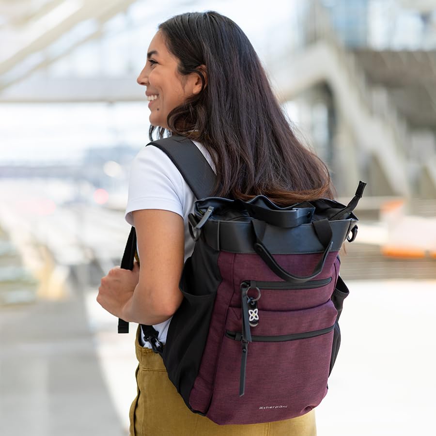 Foto 3 pulgar | Mochila Sherpani Soleil Anti-theft 18l Para Mujer Merlot - Venta Internacional.