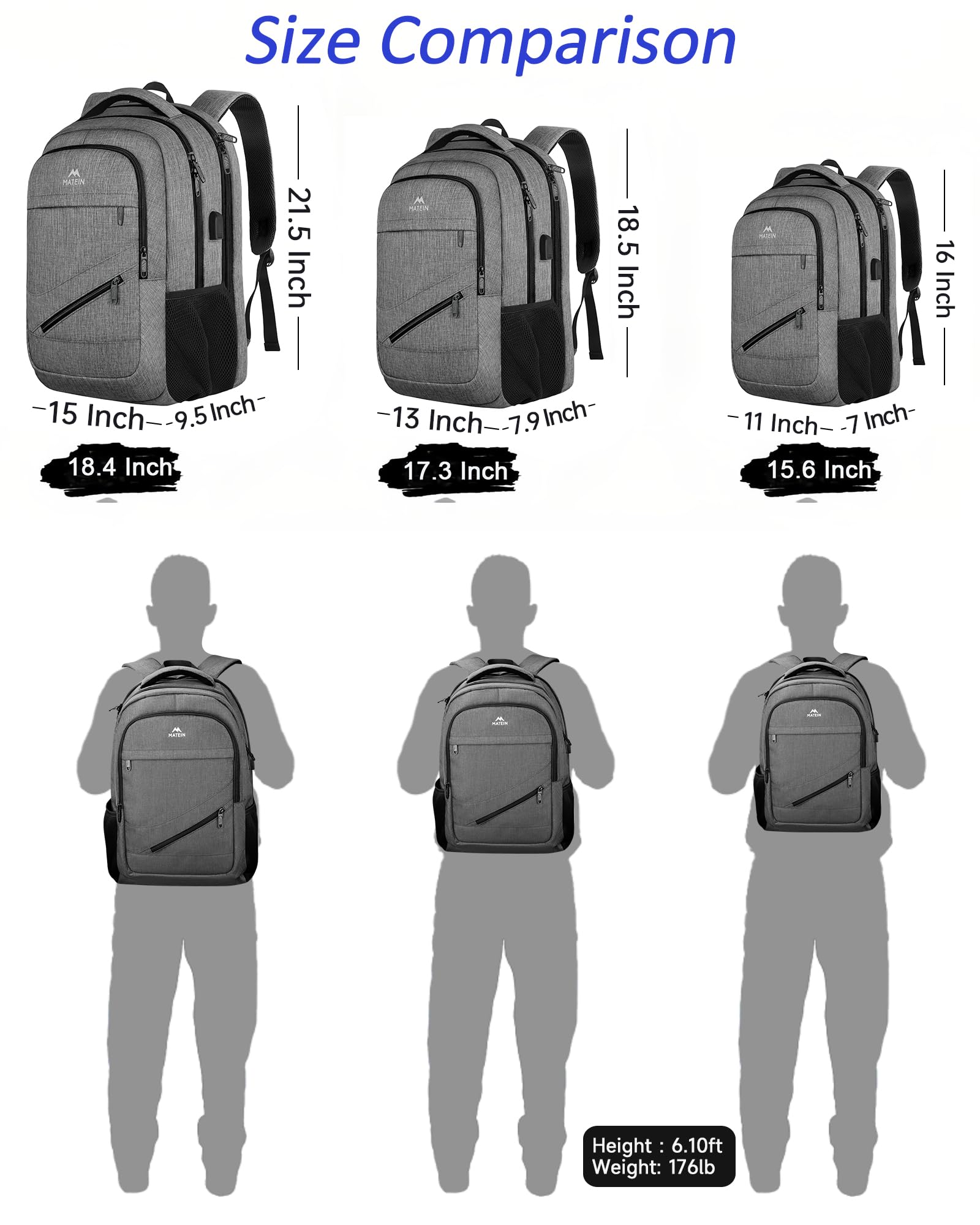 Foto 5 pulgar | Mochila Matein Para Portátil De 18 Pulgadas, Extra Grande, 50 L, Impermeable - Venta Internacional.