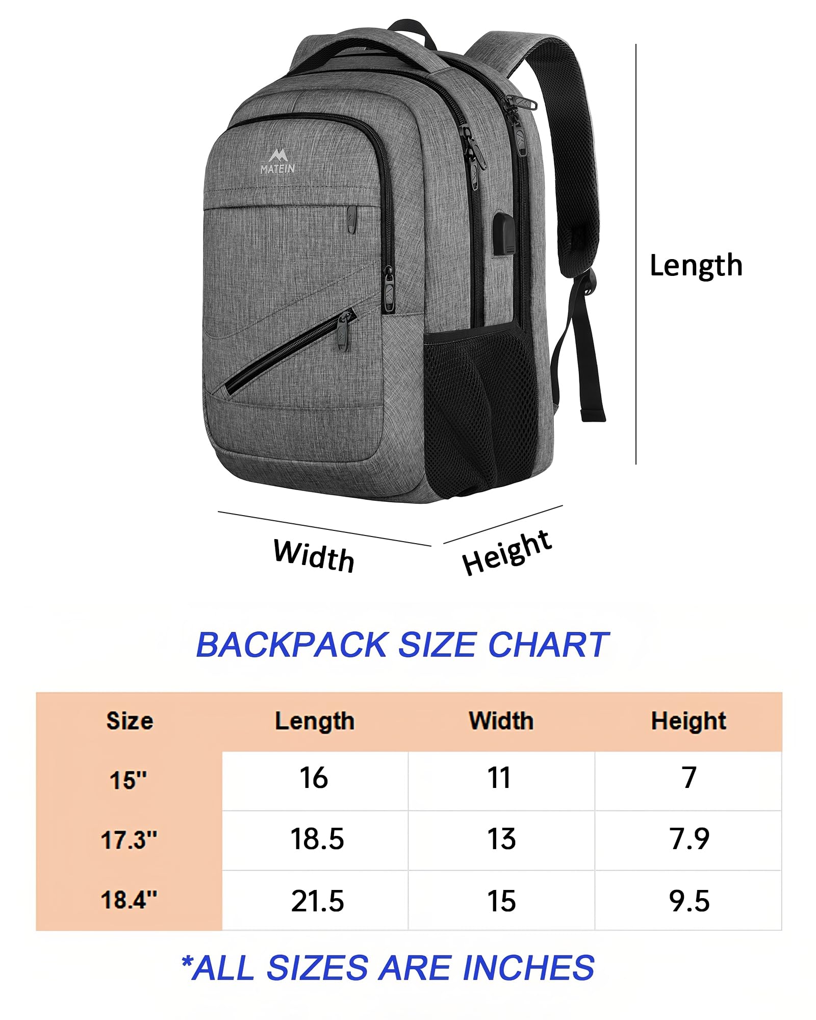Foto 5 | Mochila Matein Para Portátil De 18 Pulgadas, Extra Grande, 50 L, Impermeable - Venta Internacional.