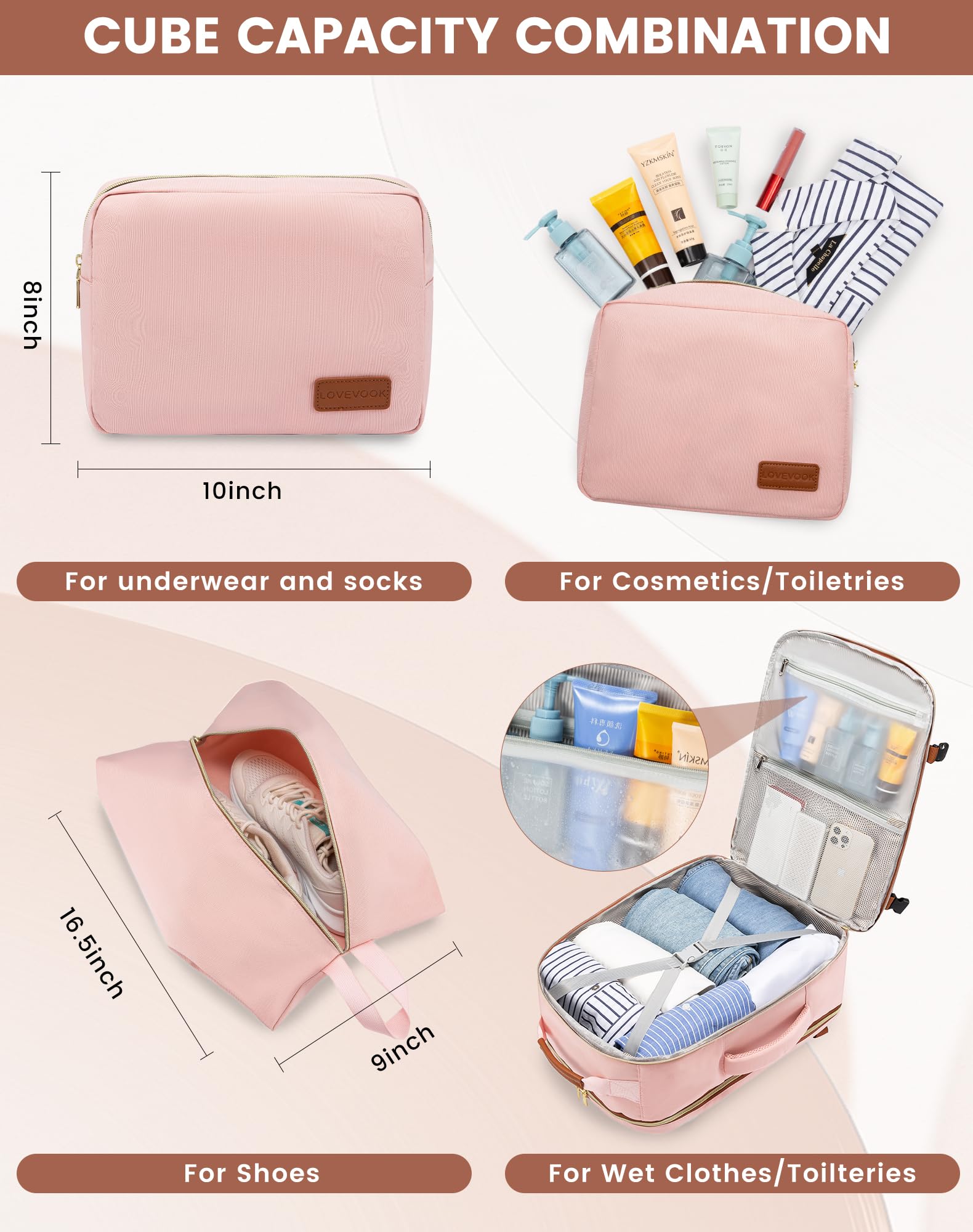 Foto 6 pulgar | Mochila De Viaje Lovevook 40l Impermeable Para Mujeres Y Hombres - Venta Internacional.