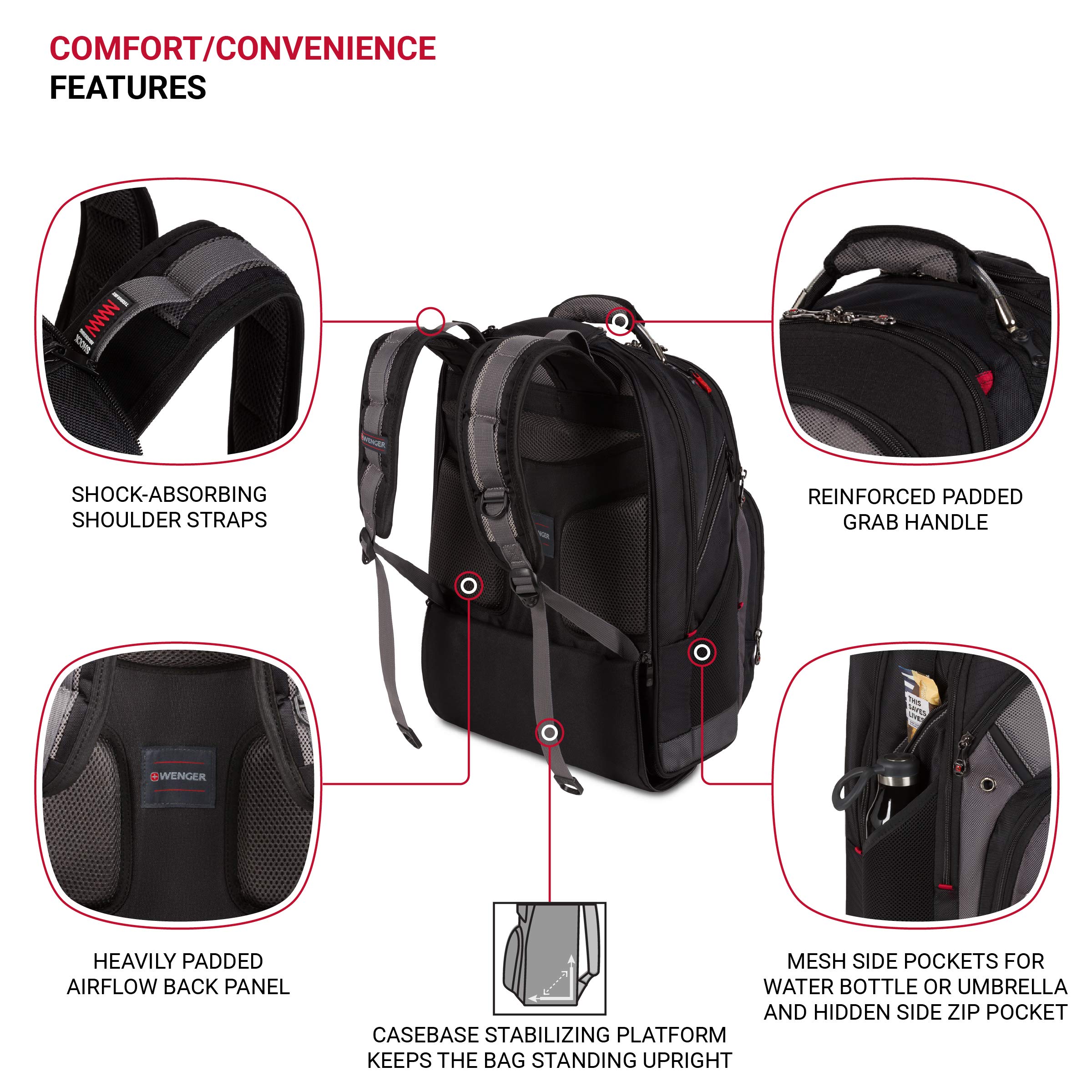 Foto 4 pulgar | Maleta Wenger Synergy 45 Cm Negro/gris Con Bolsillo Para Portátil - Venta Internacional.