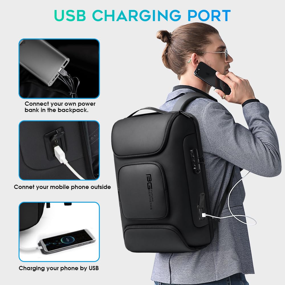 Foto 6 pulgar | Mochila Bange Para Portátil Empresarial De 15,6 Pulgadas Con Puerto De Carga Usb - Venta Internacional.