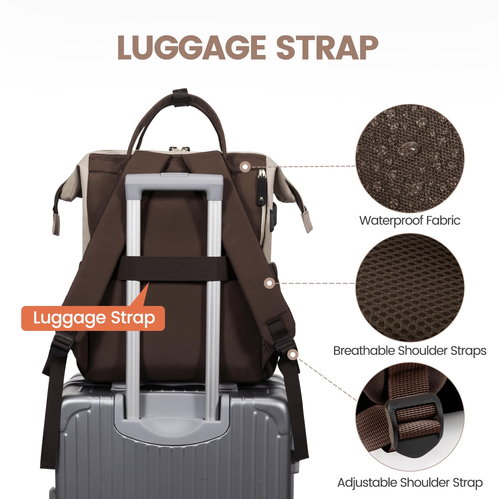 Foto 4 | Mochila Para Portátil Lovevook Para Mujer De 17 Pulgadas A Prueba De Agua - Venta Internacional.