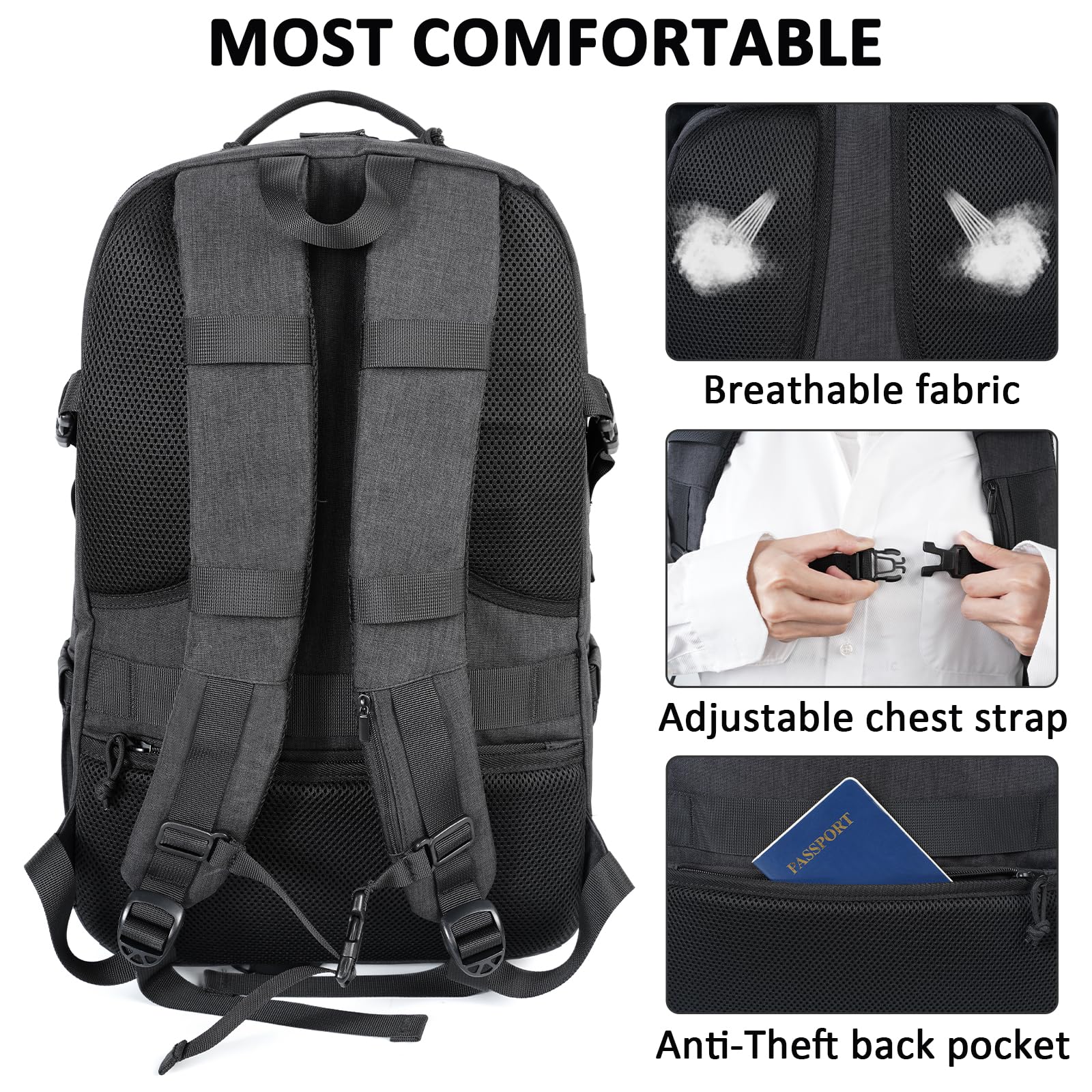 Foto 4 pulgar | Mochila Matein Para Portátil Grande De 17 Pulgadas, 32 L, Resistente Al Agua - Venta Internacional.