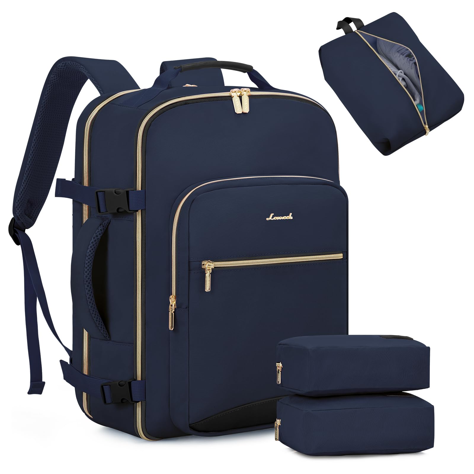 Mochila De Viaje Lovevook 40l Para Portátil De 17'' Para Mujer Y Hombre, Azul - Venta Internacional.