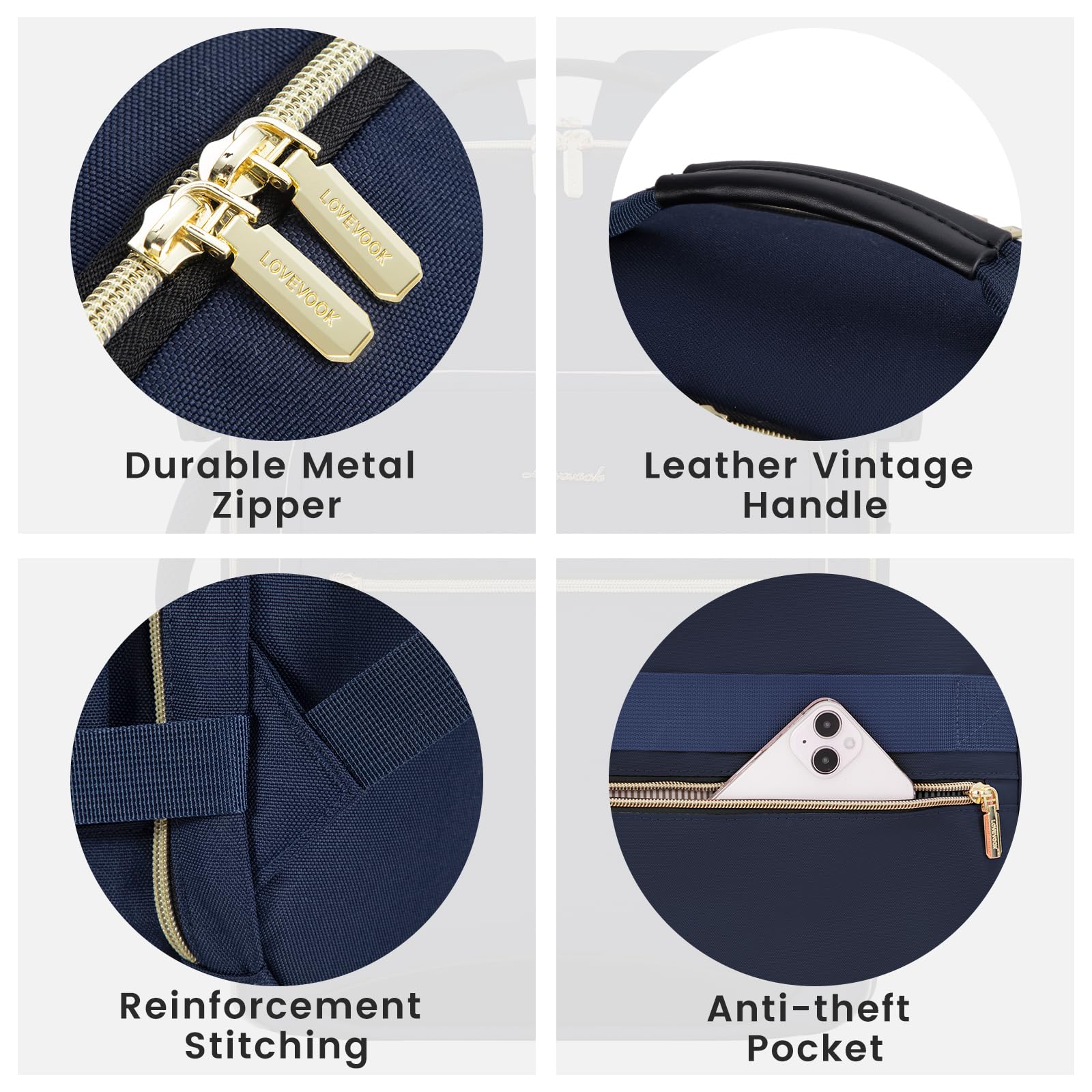 Foto 8 pulgar | Mochila De Viaje Lovevook 40l Para Portátil De 17'' Para Mujer Y Hombre, Azul - Venta Internacional.