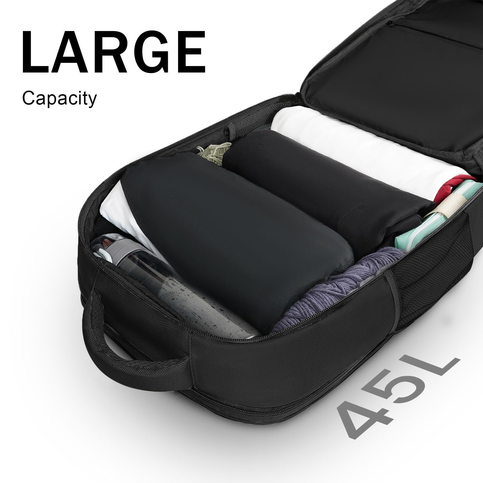 Foto 4 pulgar | Mochila Matein Extra Large Carry On 45 L Con Puerto Usb Negra - Venta Internacional.