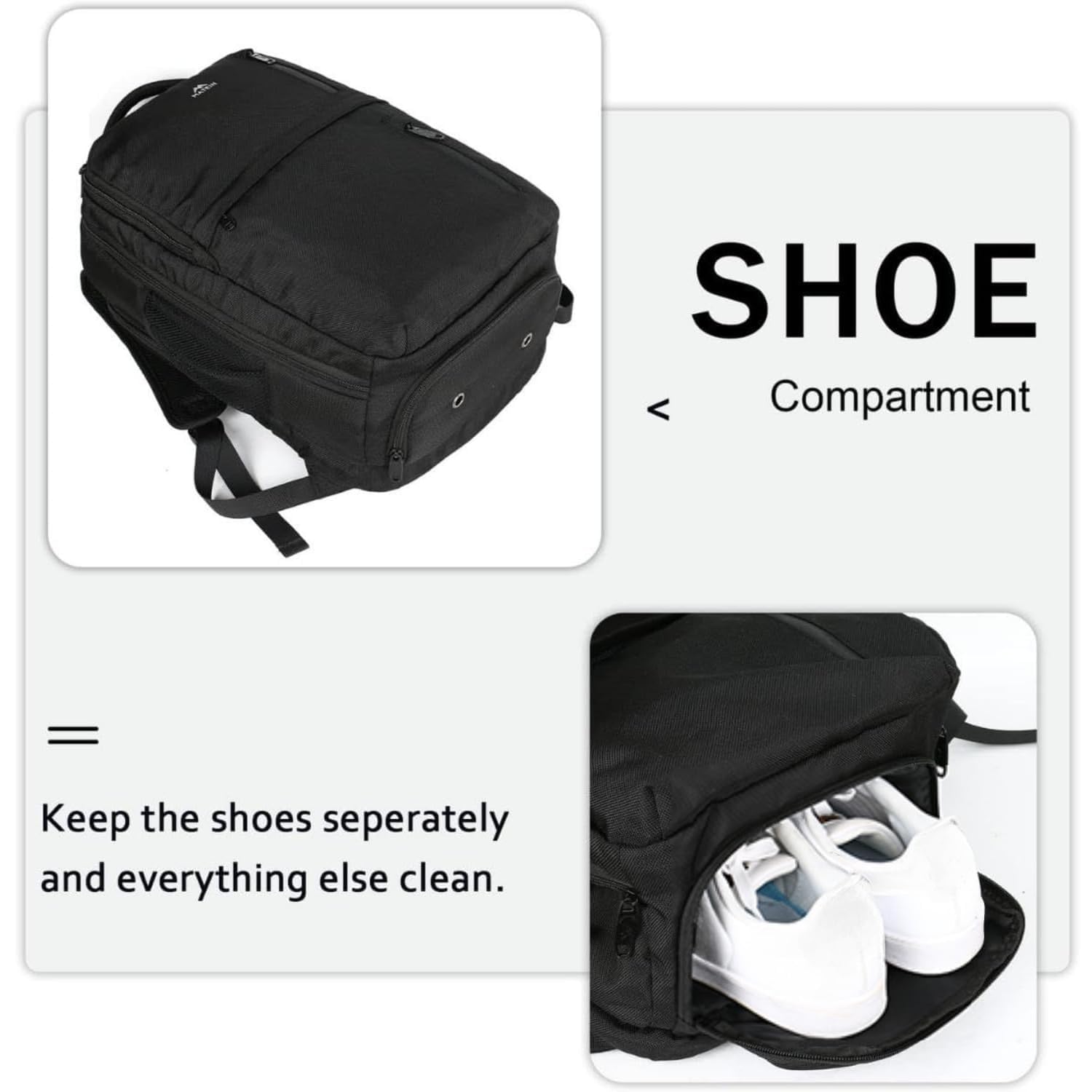 Foto 6 pulgar | Mochila Matein Extra Large Carry On 45 L Con Puerto Usb Negra - Venta Internacional.