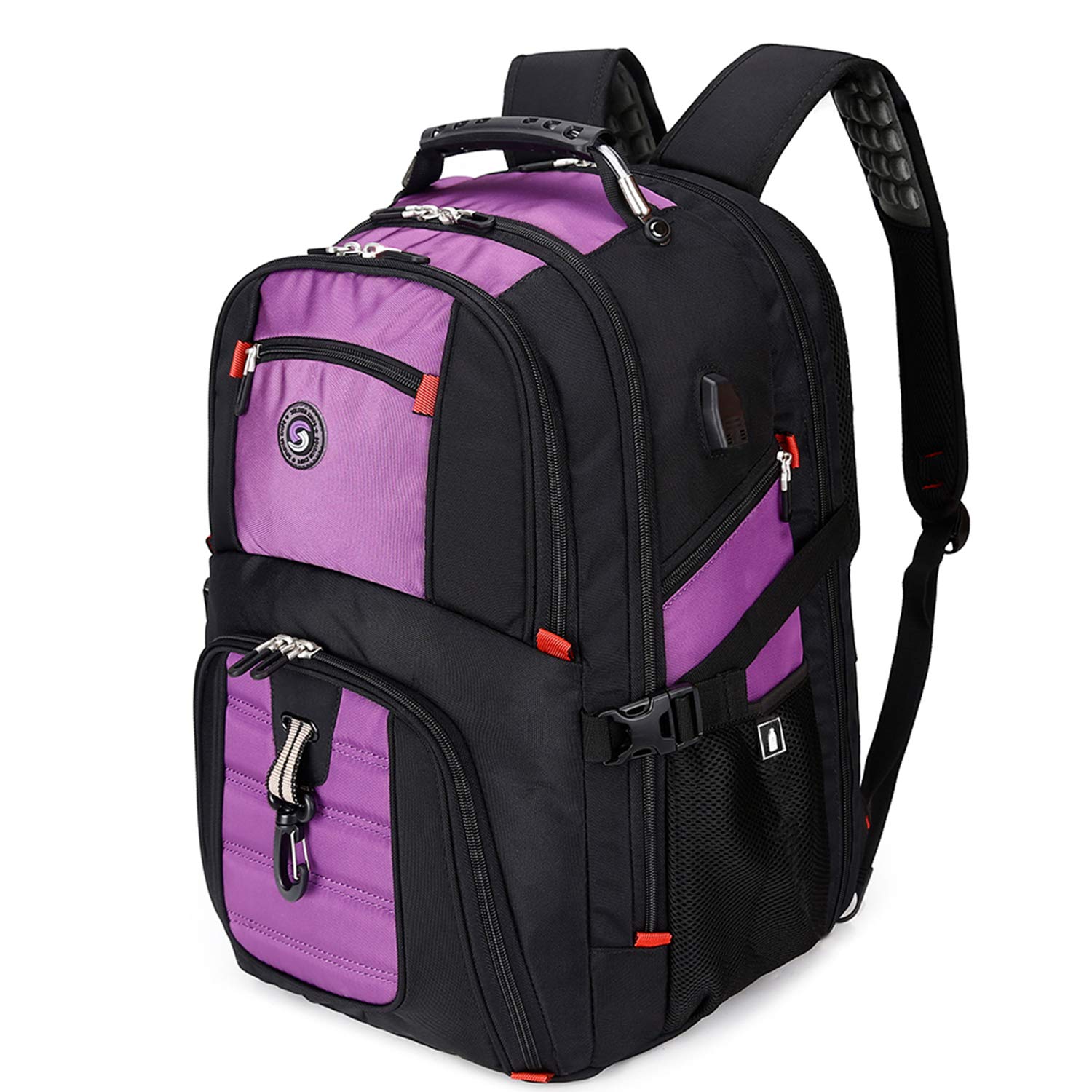 Mochila Shrradoo Extra Large Para Portátil De Viaje De 50 L, 17 Pulgadas, Color Morado - Venta Internacional.