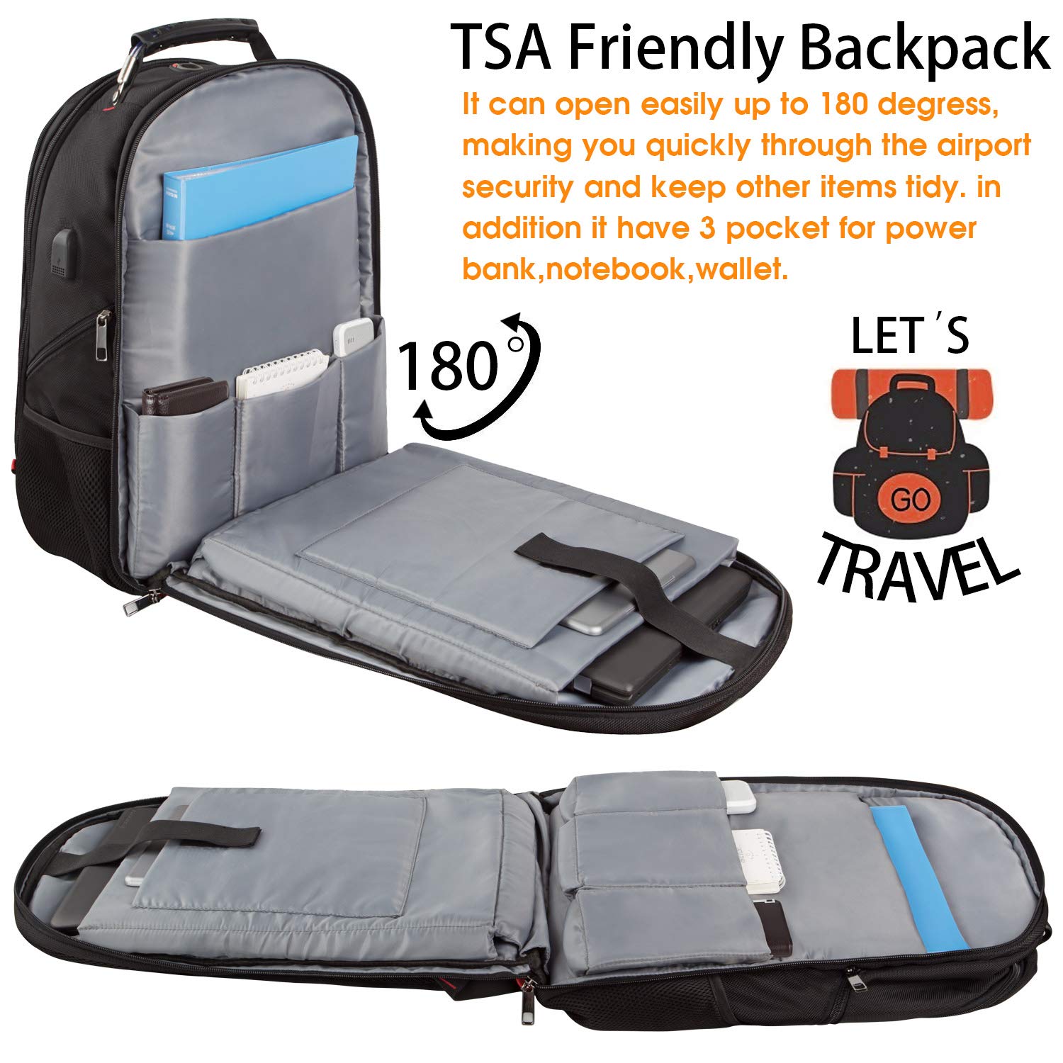 Foto 5 pulgar | Mochila Ltinveck Para Portátil De Viaje Extra Grande Con Rfid De 17 Pulgadas - Venta Internacional.