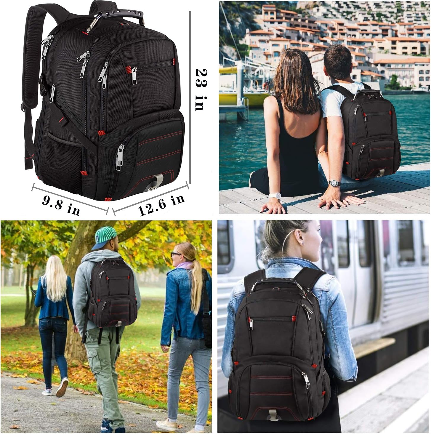 Foto 8 pulgar | Mochila Ltinveck Para Portátil De Viaje Extra Grande Con Rfid De 17 Pulgadas - Venta Internacional.