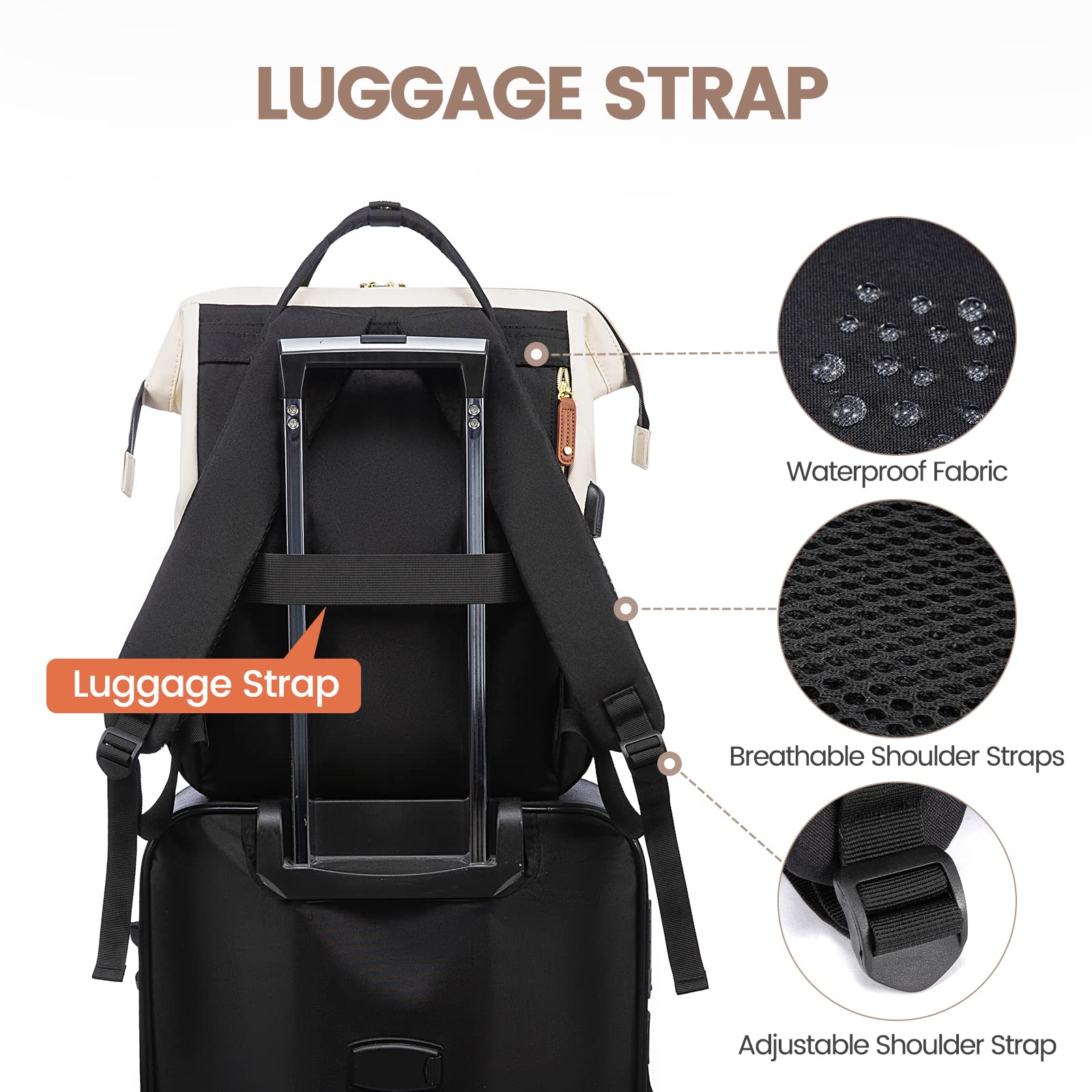Foto 5 pulgar | Mochila Para Portátil Lovevook Para Mujer, 45 Cm, Impermeable, 18 Pulgadas - Venta Internacional.