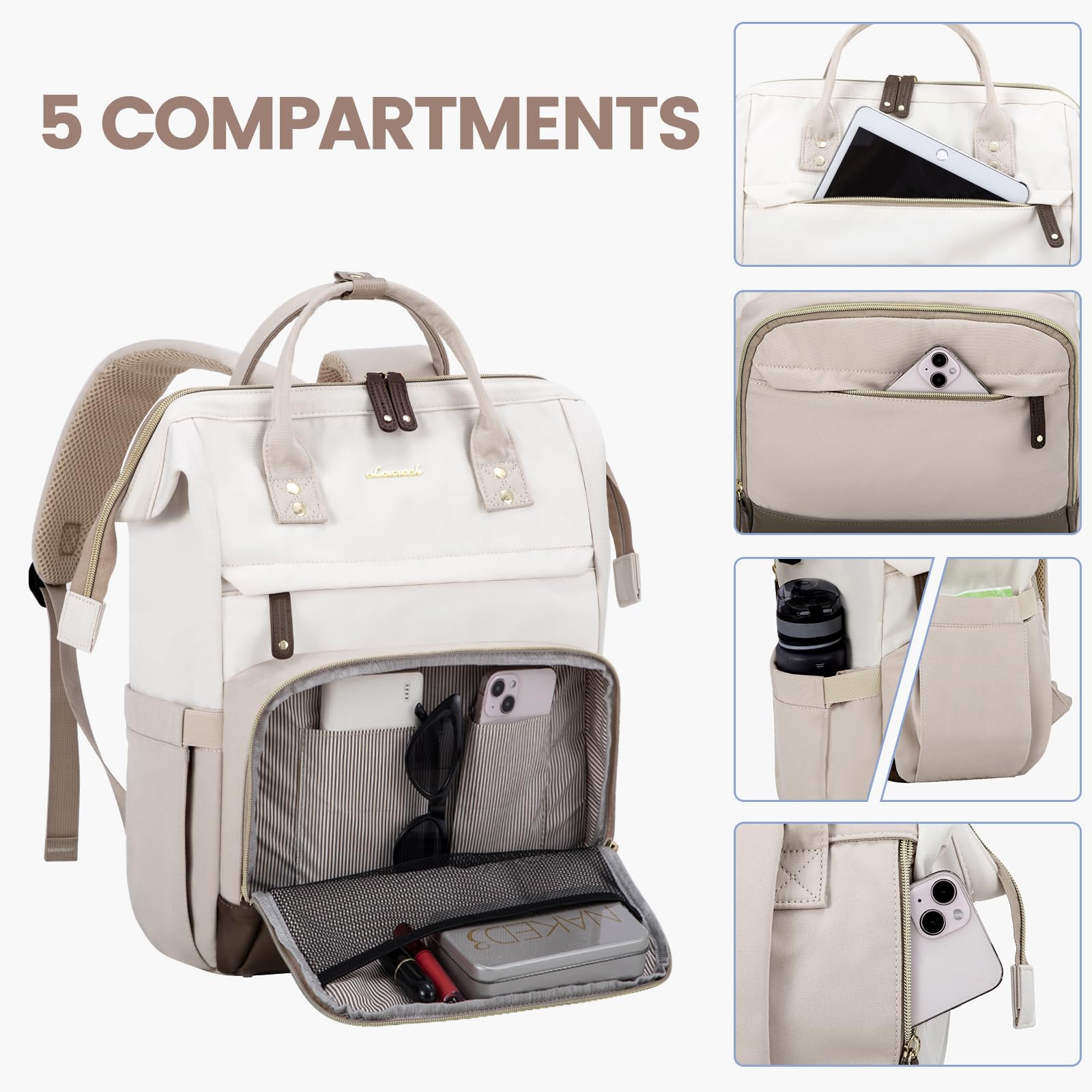 Foto 4 pulgar | Mochila Lovevook Laptop 15.6'' Impermeable Para Mujer - Venta Internacional.