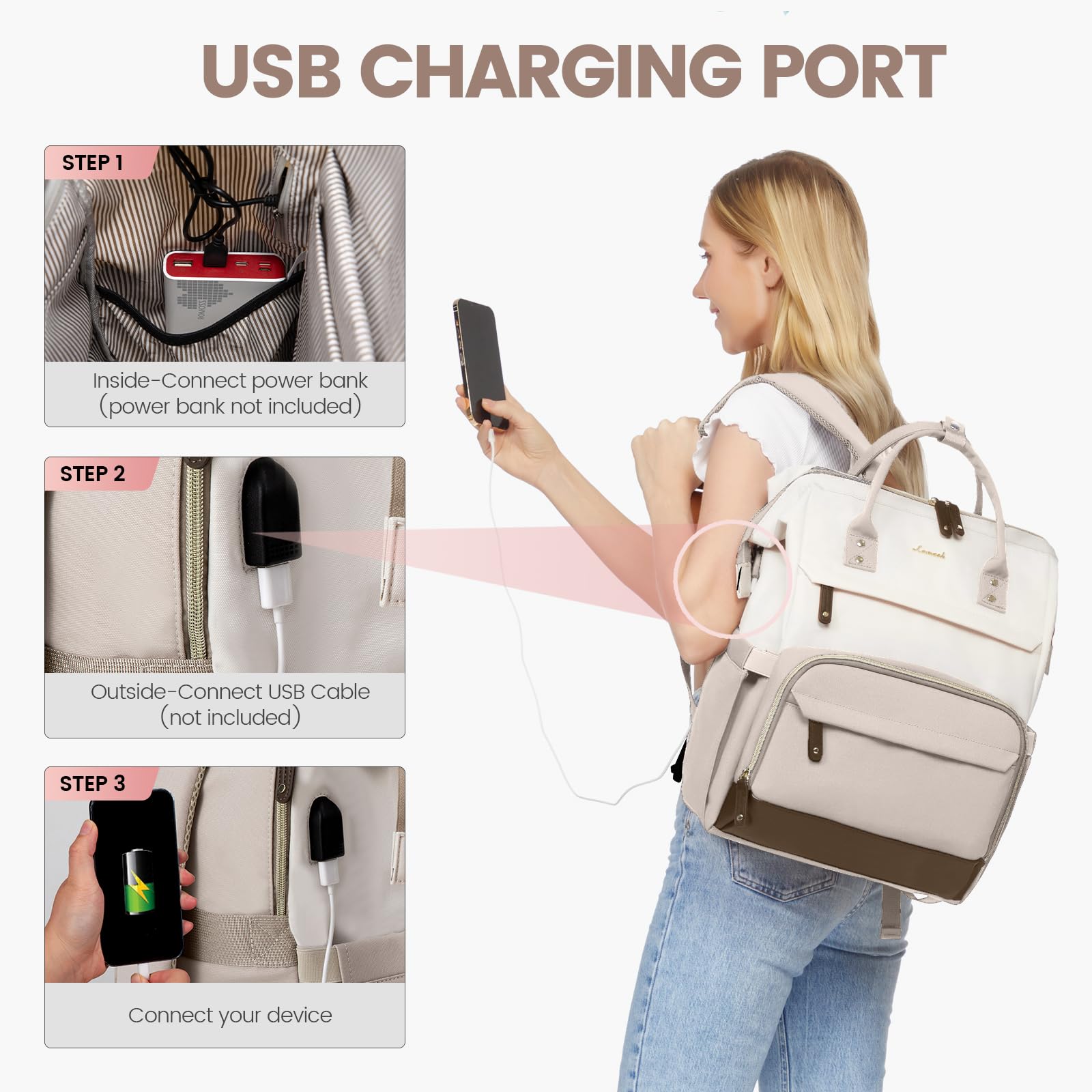 Foto 6 pulgar | Mochila Lovevook Laptop 15.6'' Impermeable Para Mujer - Venta Internacional.