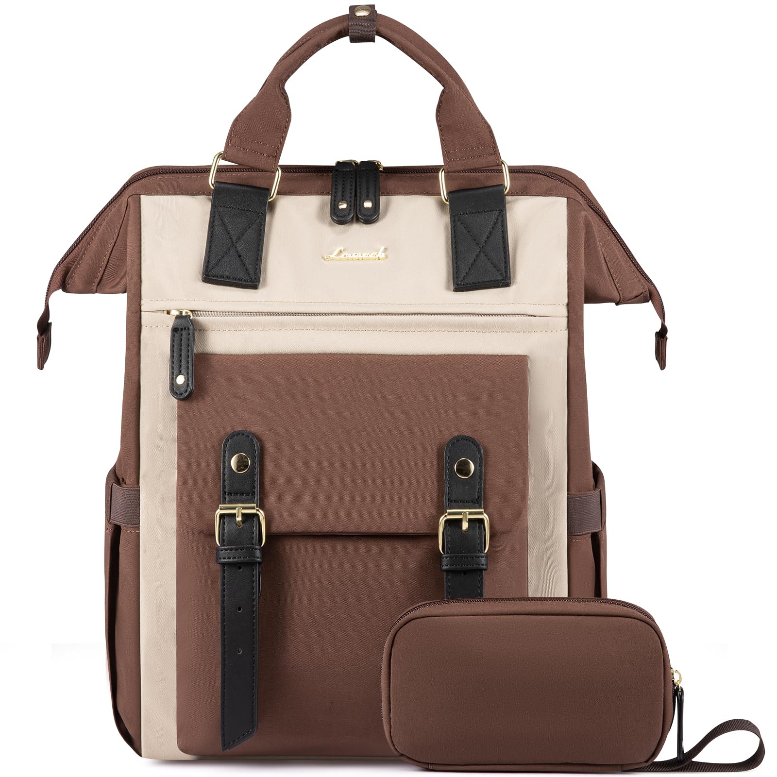 Mochila Para Portátil Lovevook Para Mujer, Trabajo Y Viajes De 15.6 Pulgadas, Color Café - Venta Internacional.