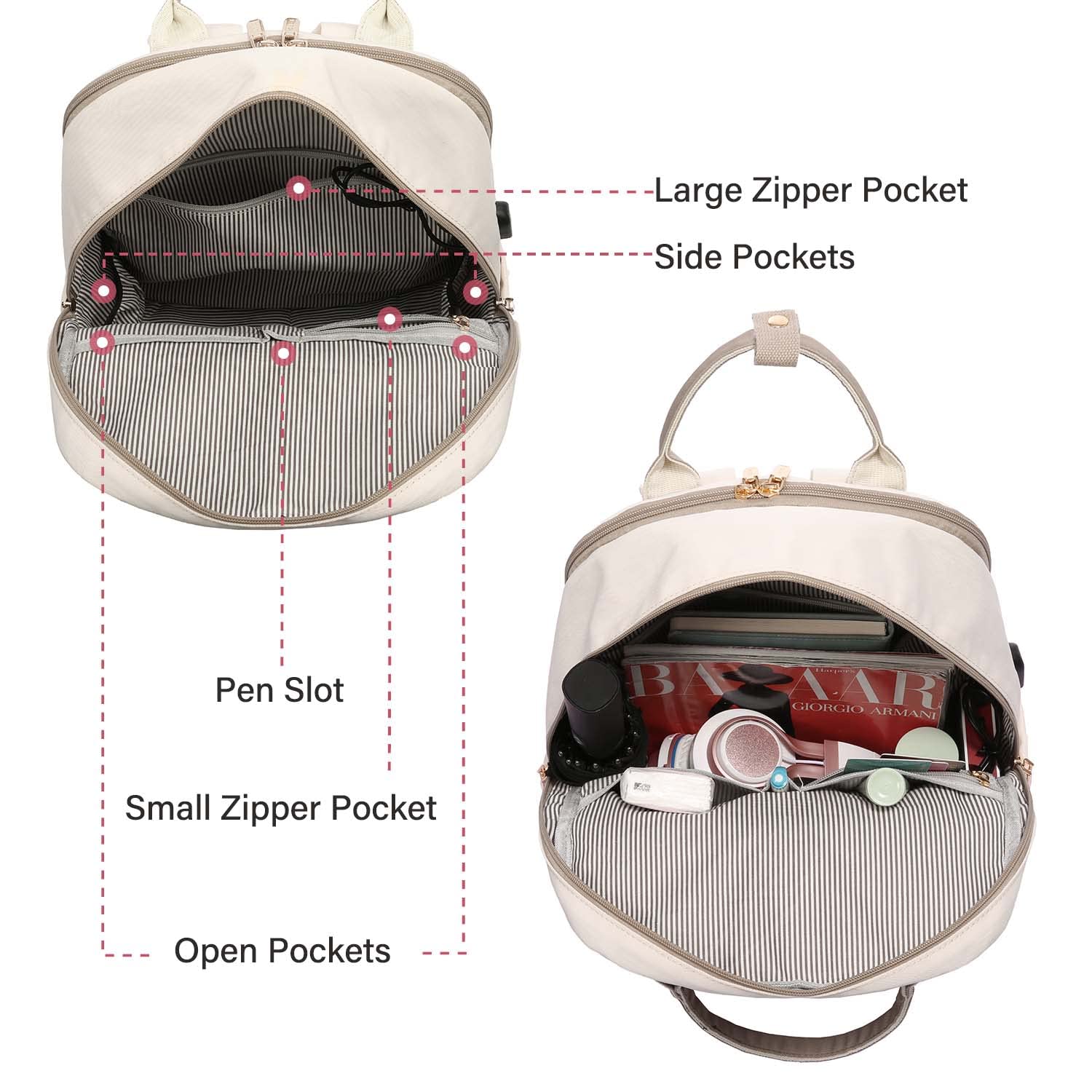 Foto 4 pulgar | Mochila Para Portátil Lovevook Para Mujer De 17,3'' Con Puerto Usb A Prueba De Agua - Venta Internacional.