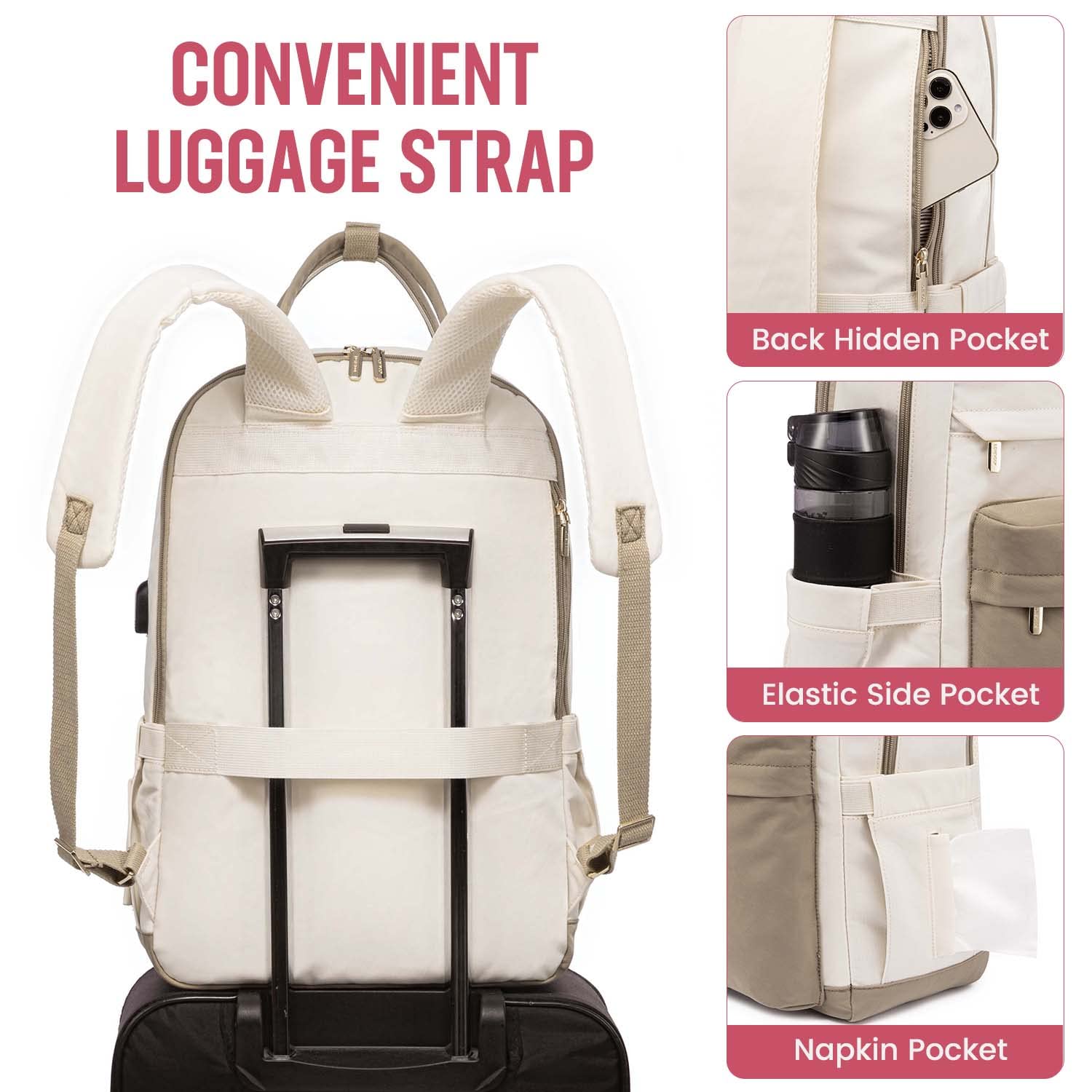 Foto 5 pulgar | Mochila Para Portátil Lovevook Para Mujer De 17,3'' Con Puerto Usb A Prueba De Agua - Venta Internacional.
