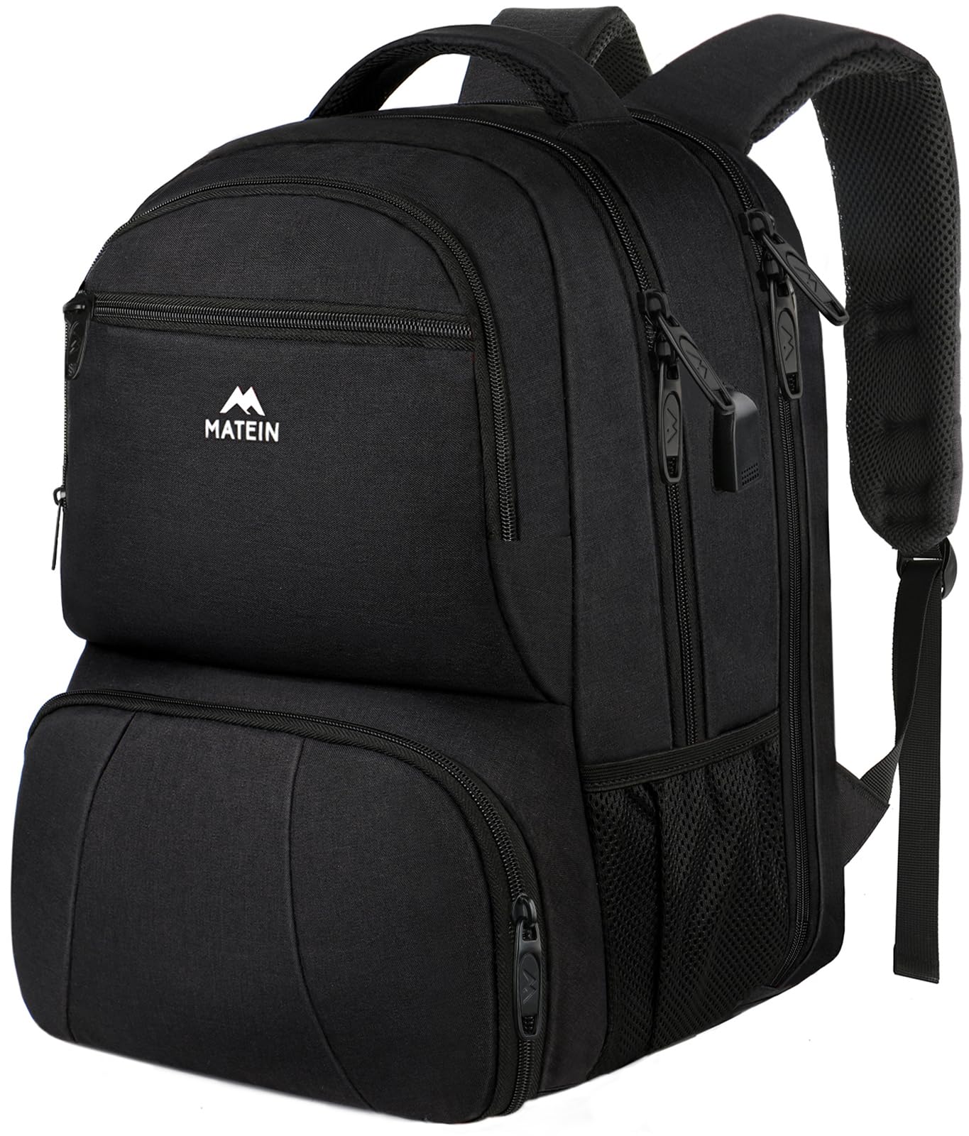 Mochila Matein Para Hombre, 45 L, Con Puerto De Carga Usb, Color Negro - Venta Internacional.