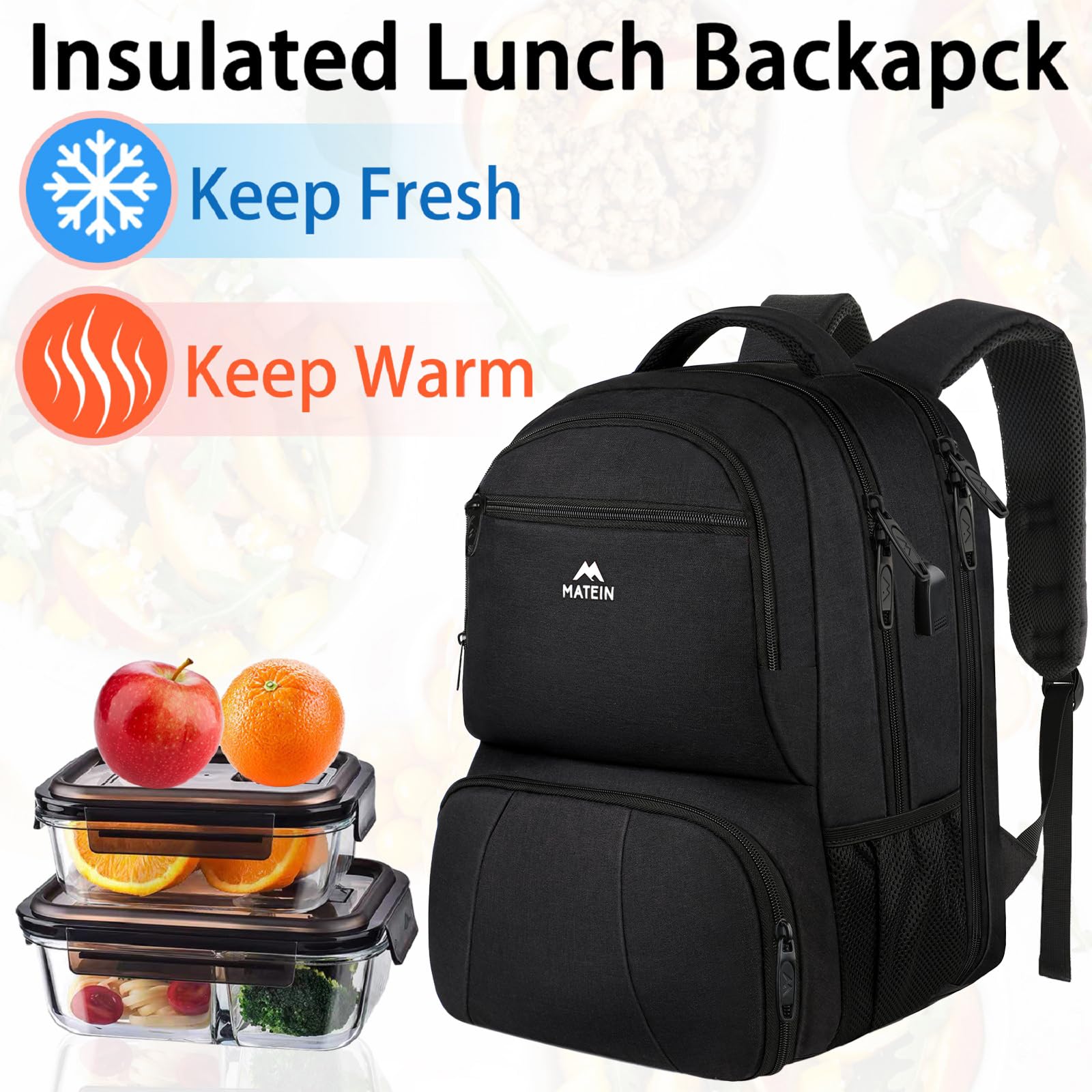 Foto 3 pulgar | Mochila Matein Para Hombre, 45 L, Con Puerto De Carga Usb, Color Negro - Venta Internacional.