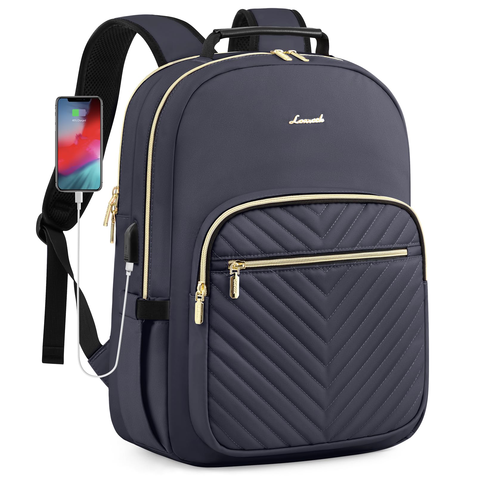 Mochila Lovevook Para Mujer, Trabajo, Viajes, 15.6 Pulgadas, Gris Oscuro - Venta Internacional.
