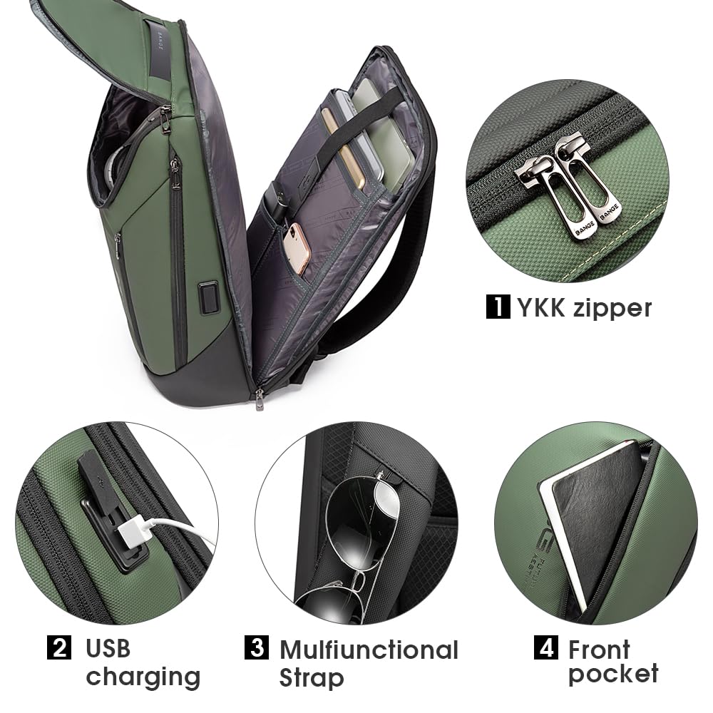 Foto 5 pulgar | Mochila Bange Business Smart Impermeable Para Portátil De 15,6 Pulgadas - Venta Internacional.
